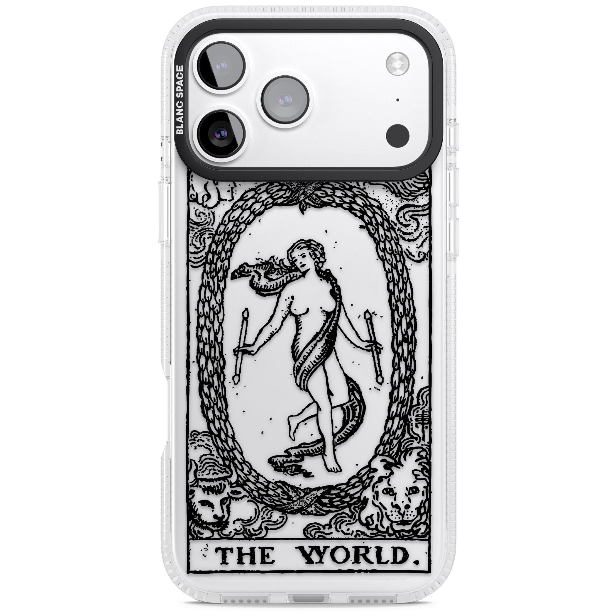 Personalised The World Tarot Card (Clear) iPhone 17 Pro Impact Air Clear Phone Case