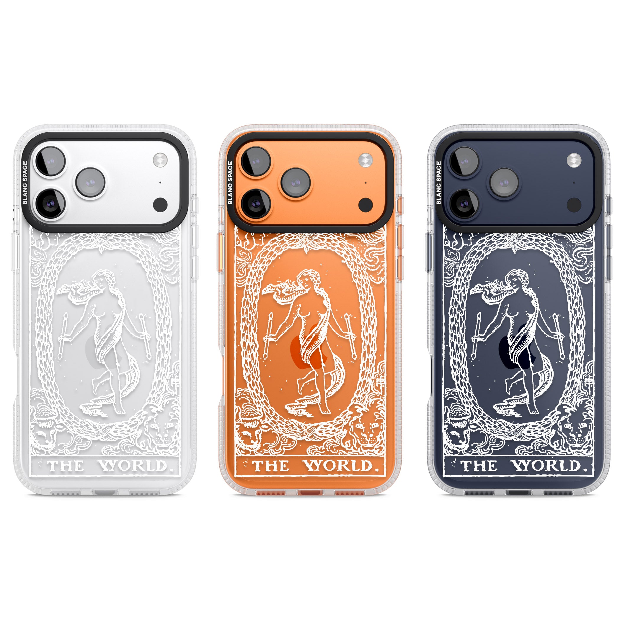 Personalised The World Tarot Card (White) iPhone 17 Pro Impact Air Clear Phone Case APT Impact Protection