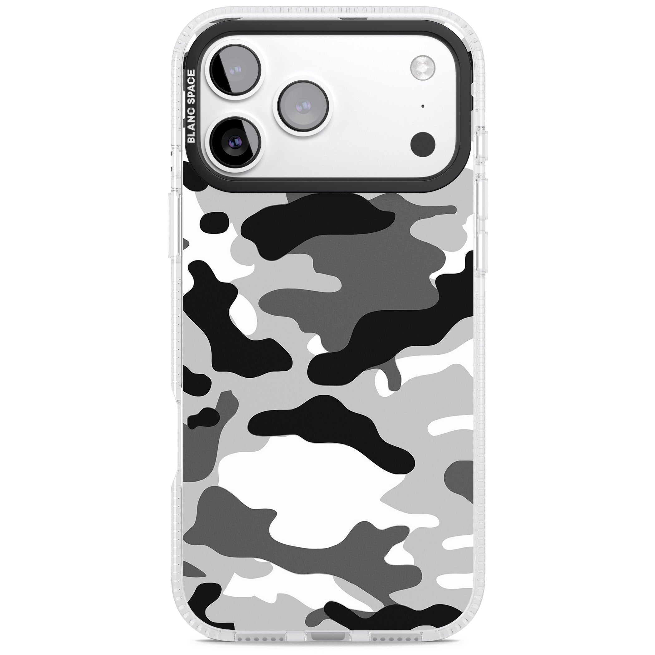Grey Camo iPhone 17 Pro Impact Air Clear Phone Case