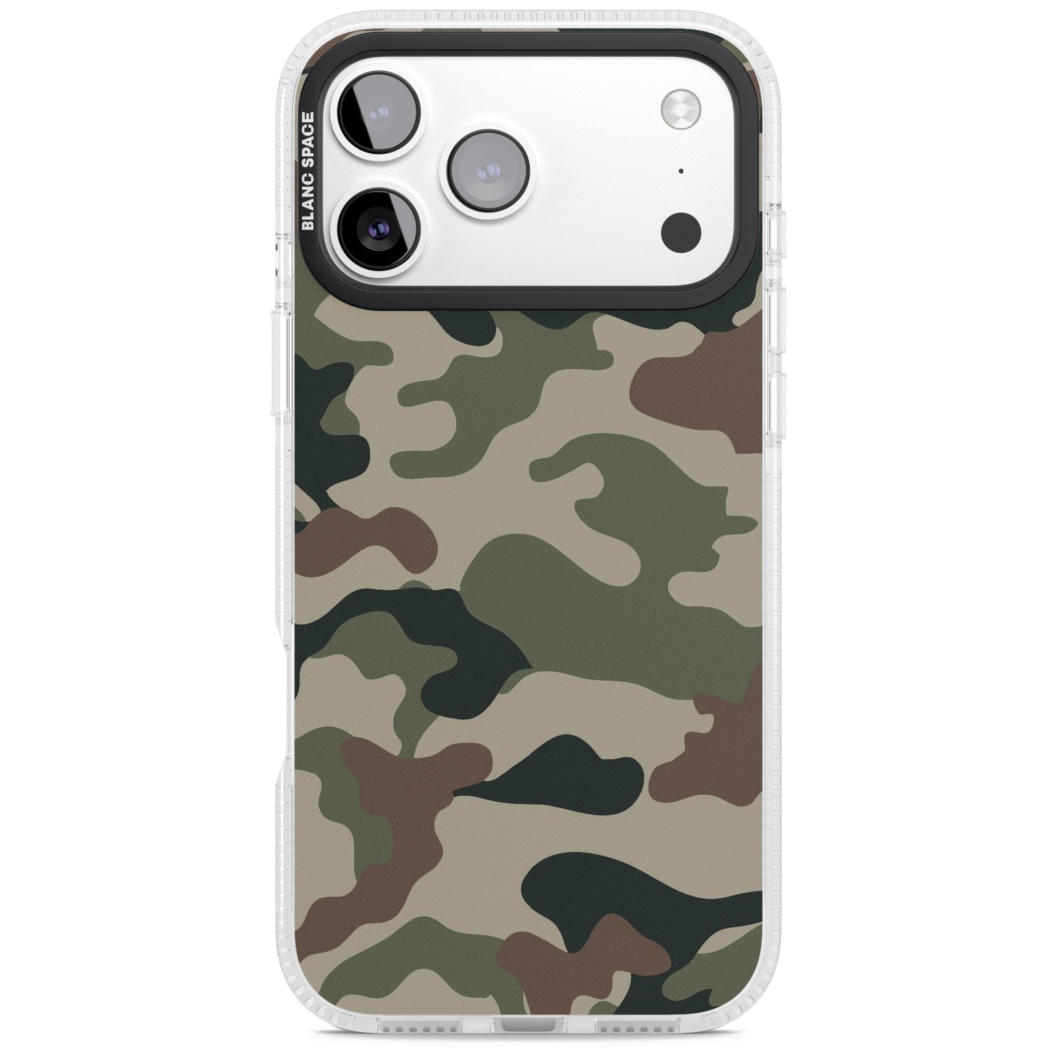 Green And Brown Camo iPhone 17 Pro Impact Air Clear Phone Case