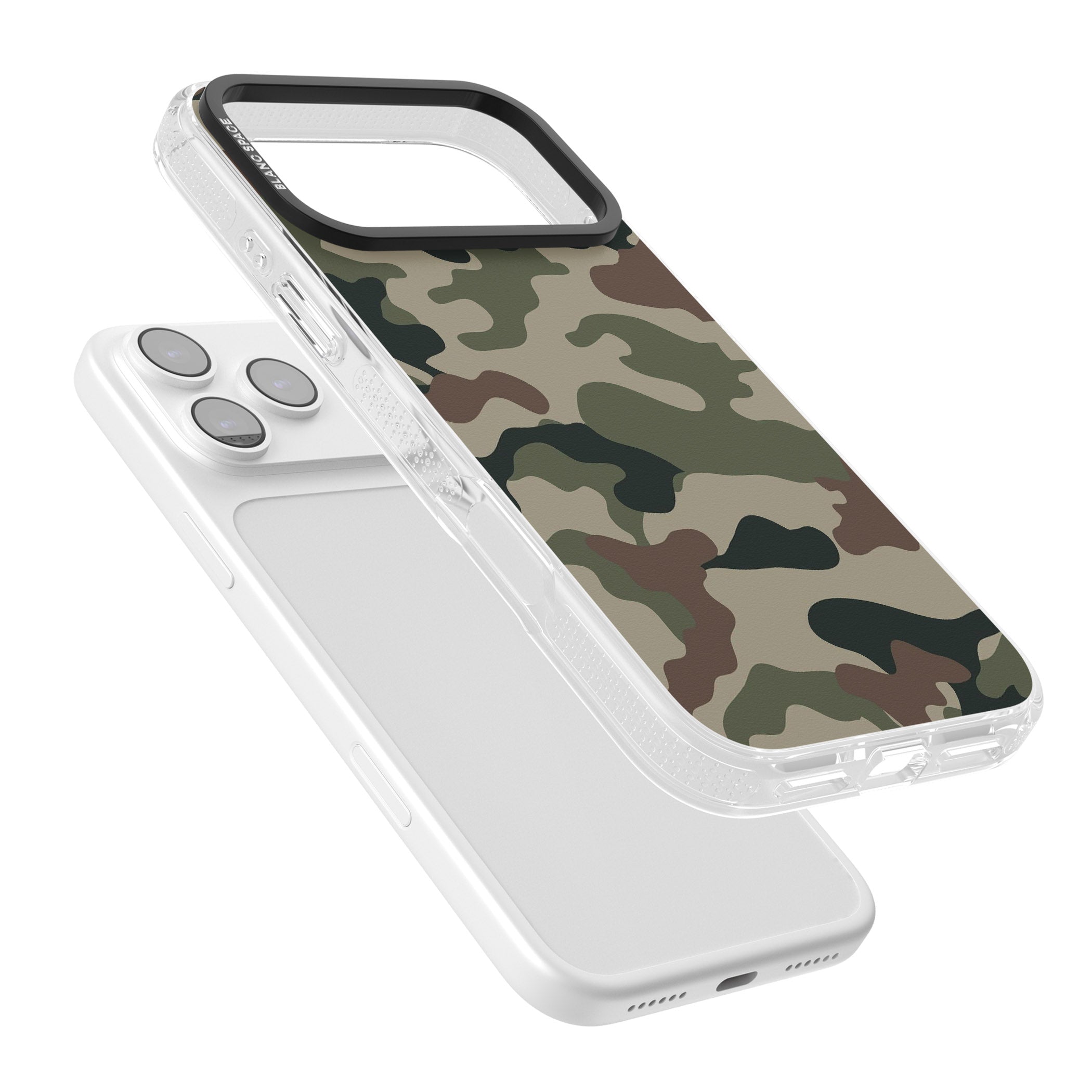 Green And Brown Camo iPhone 17 Pro Impact Air Clear Phone Case Colours