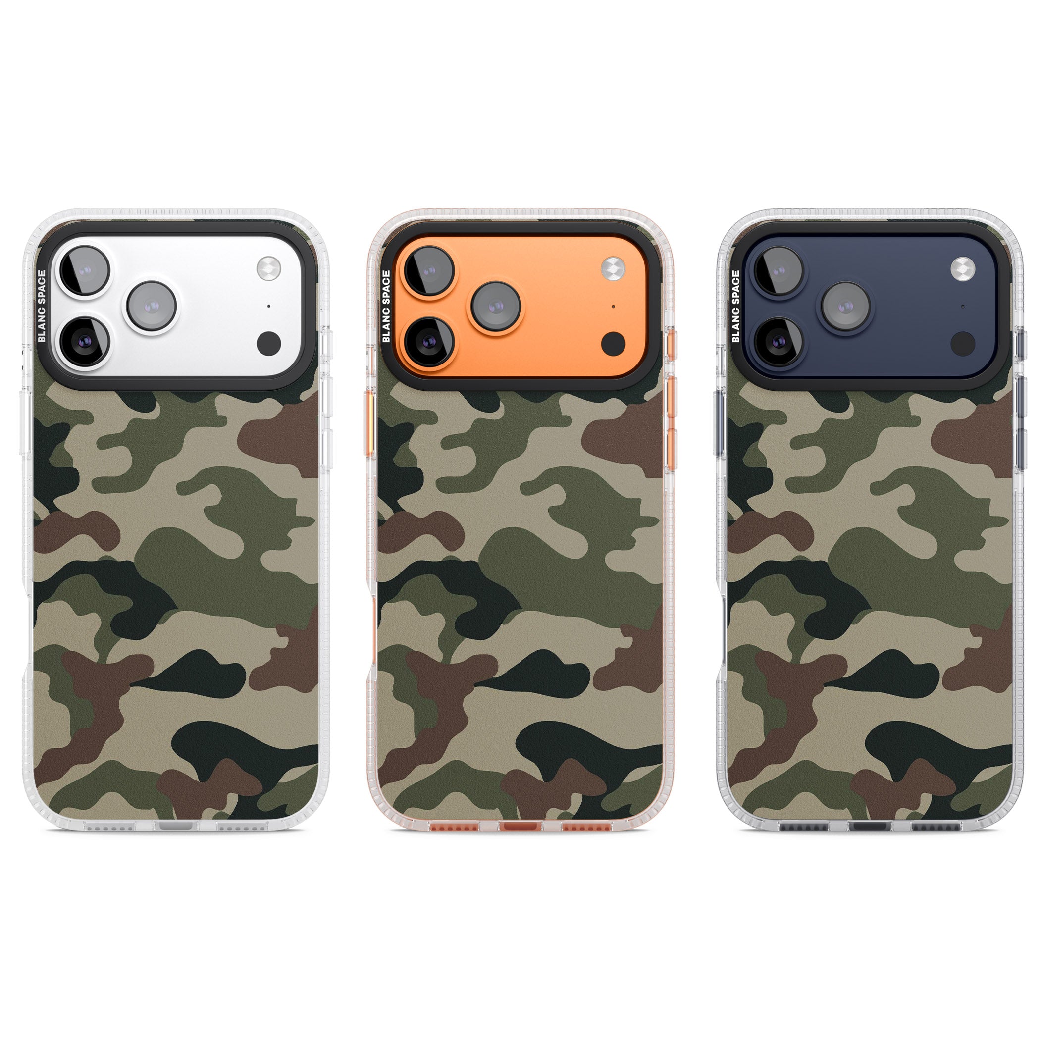 Green And Brown Camo iPhone 17 Pro Impact Air Clear Phone Case APT Impact Protection
