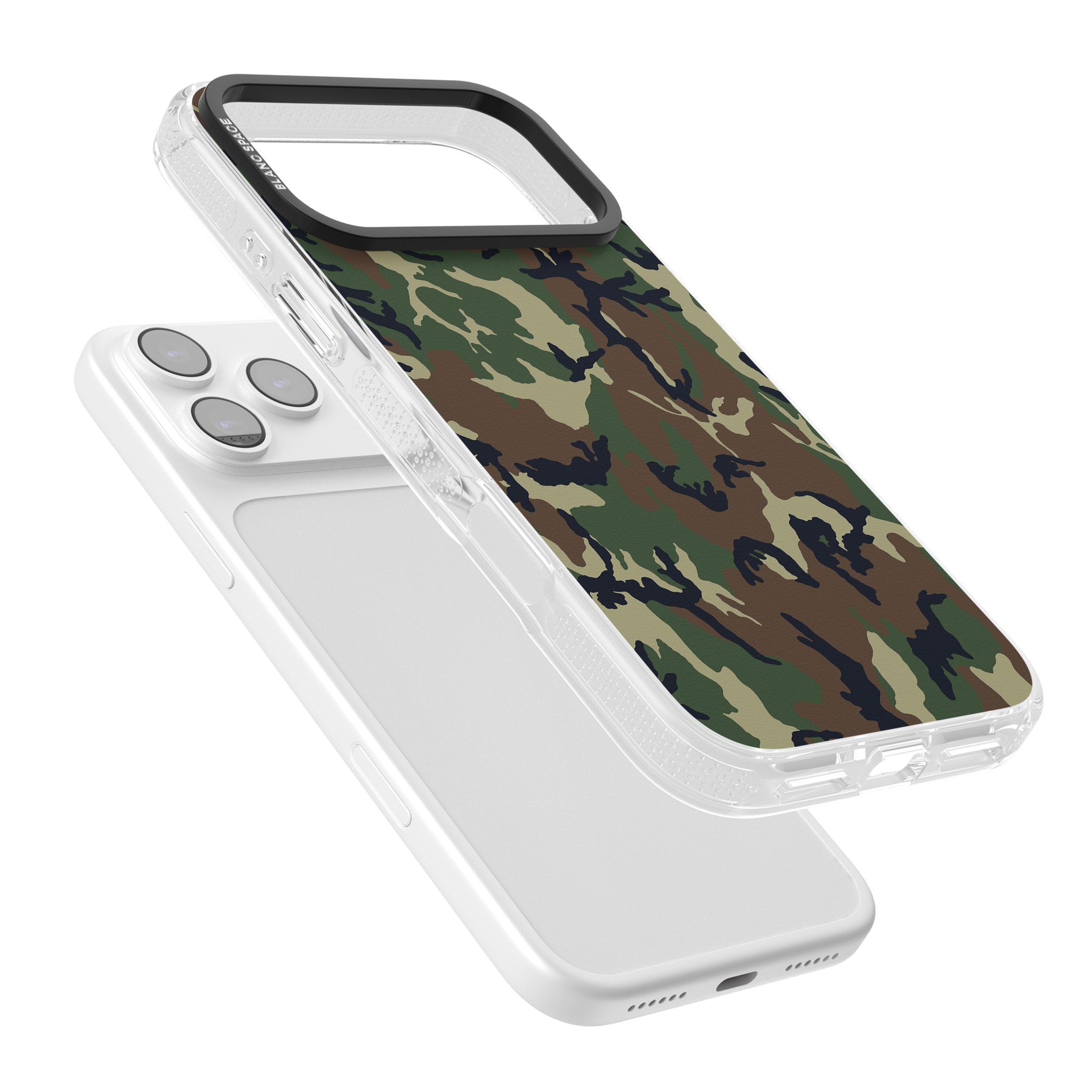Forest Green Camo iPhone 17 Pro Impact Air Clear Phone Case Colours