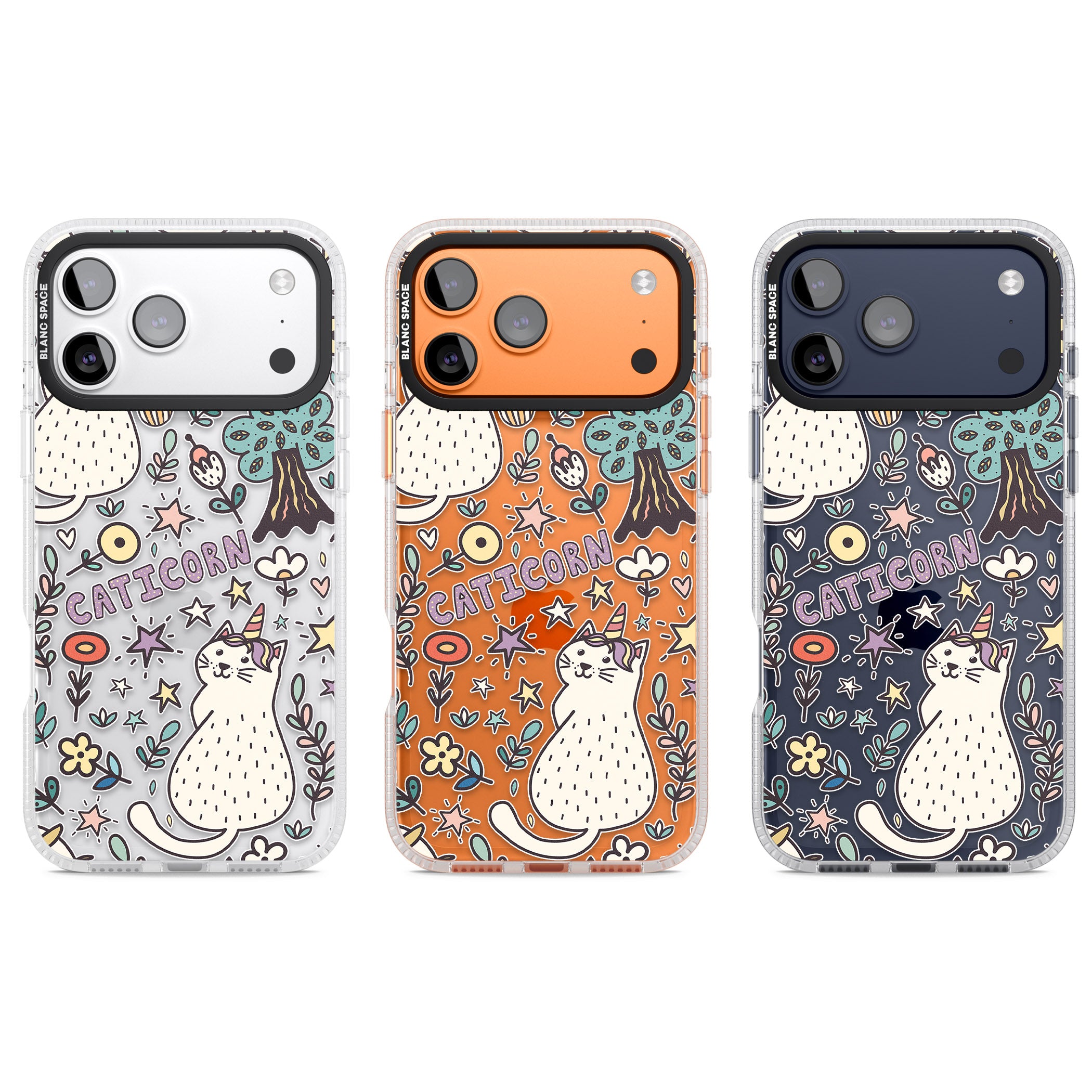 Caticorn Pattern iPhone 17 Pro Impact Air Clear Phone Case APT Impact Protection