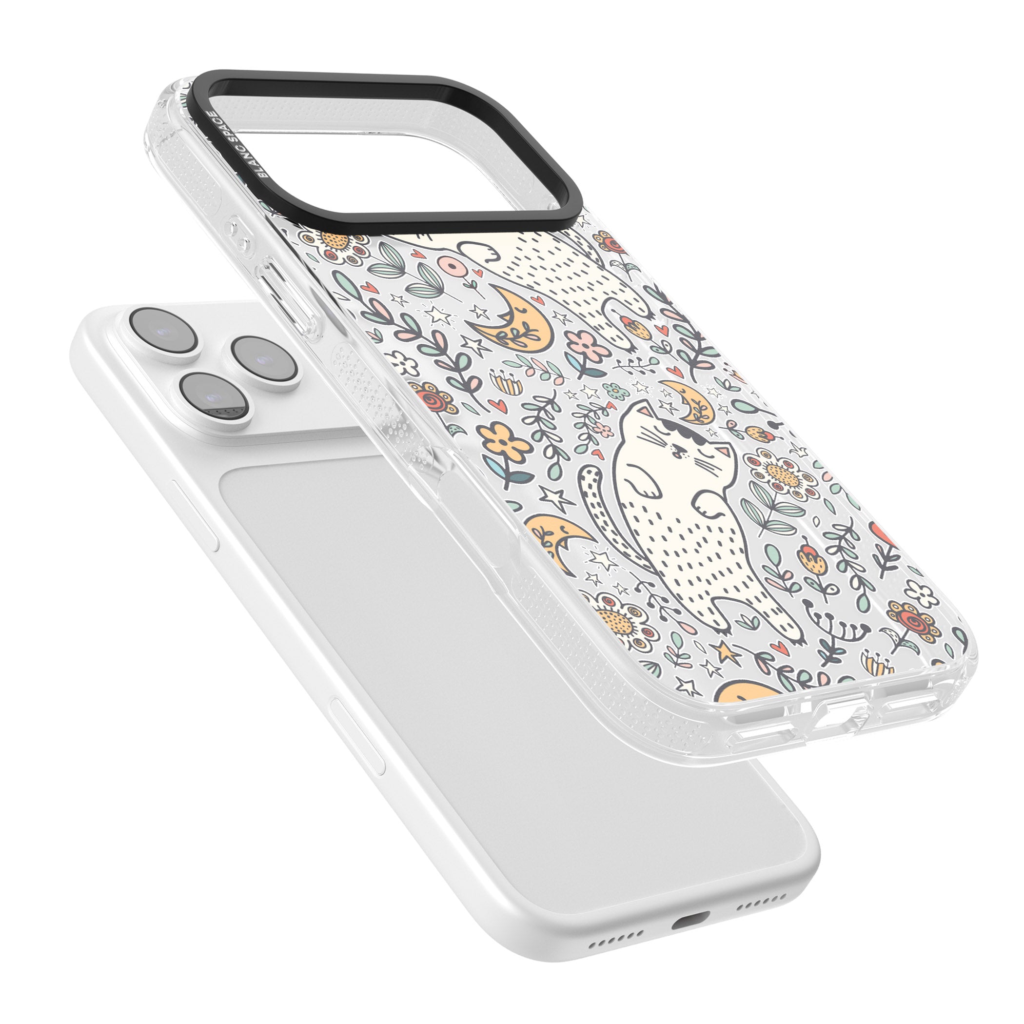 Sleeping Cat Pattern iPhone 17 Pro Impact Air Clear Phone Case Colours
