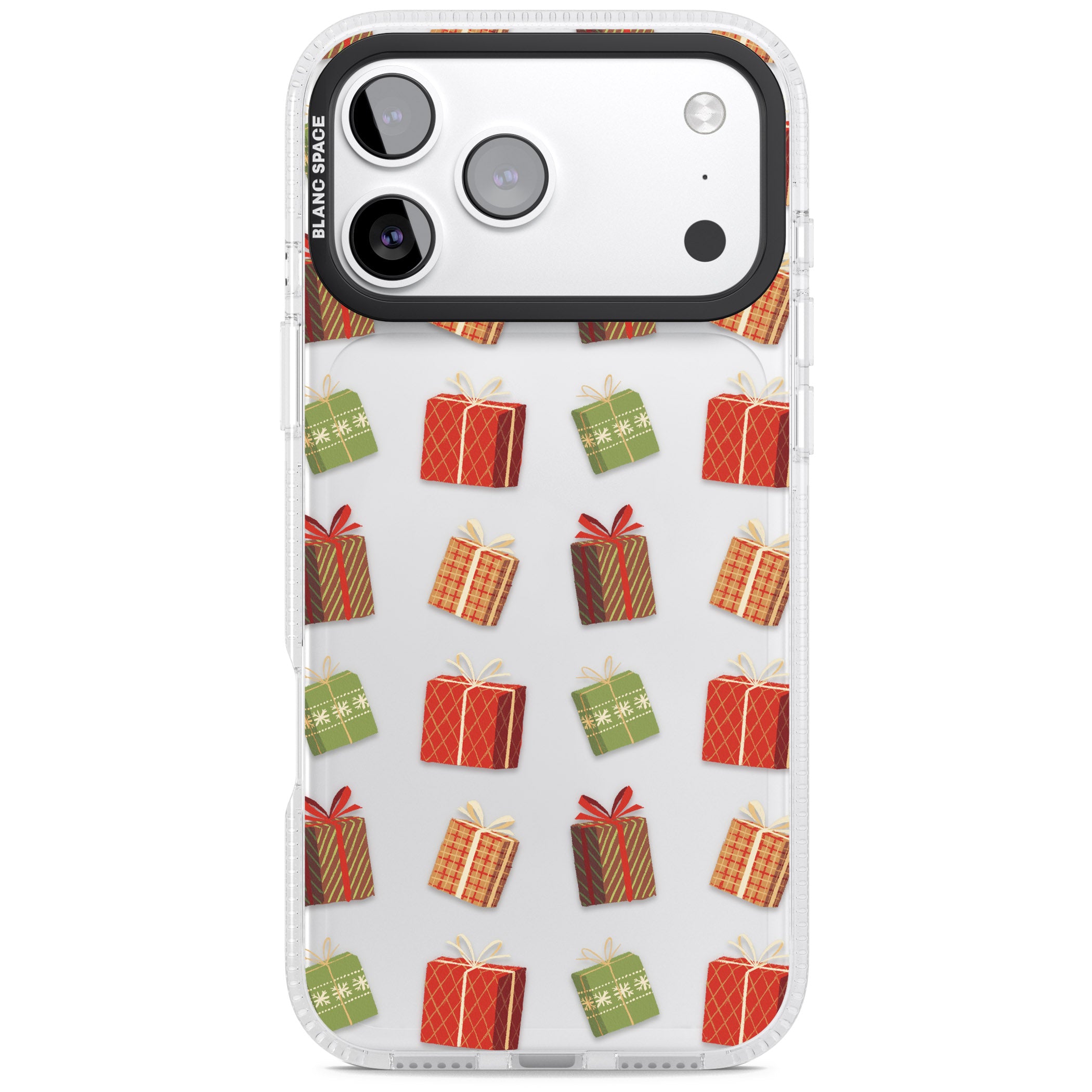 Christmas Presents Pattern iPhone 17 Pro Impact Air Clear Phone Case