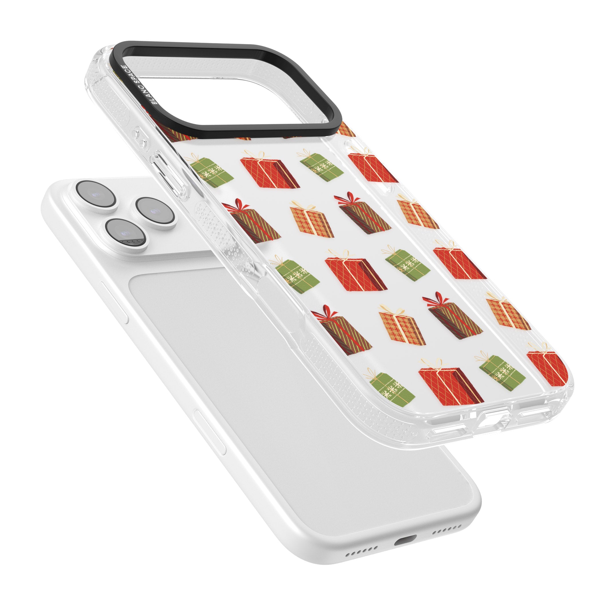 Christmas Presents Pattern iPhone 17 Pro Impact Air Clear Phone Case Colours