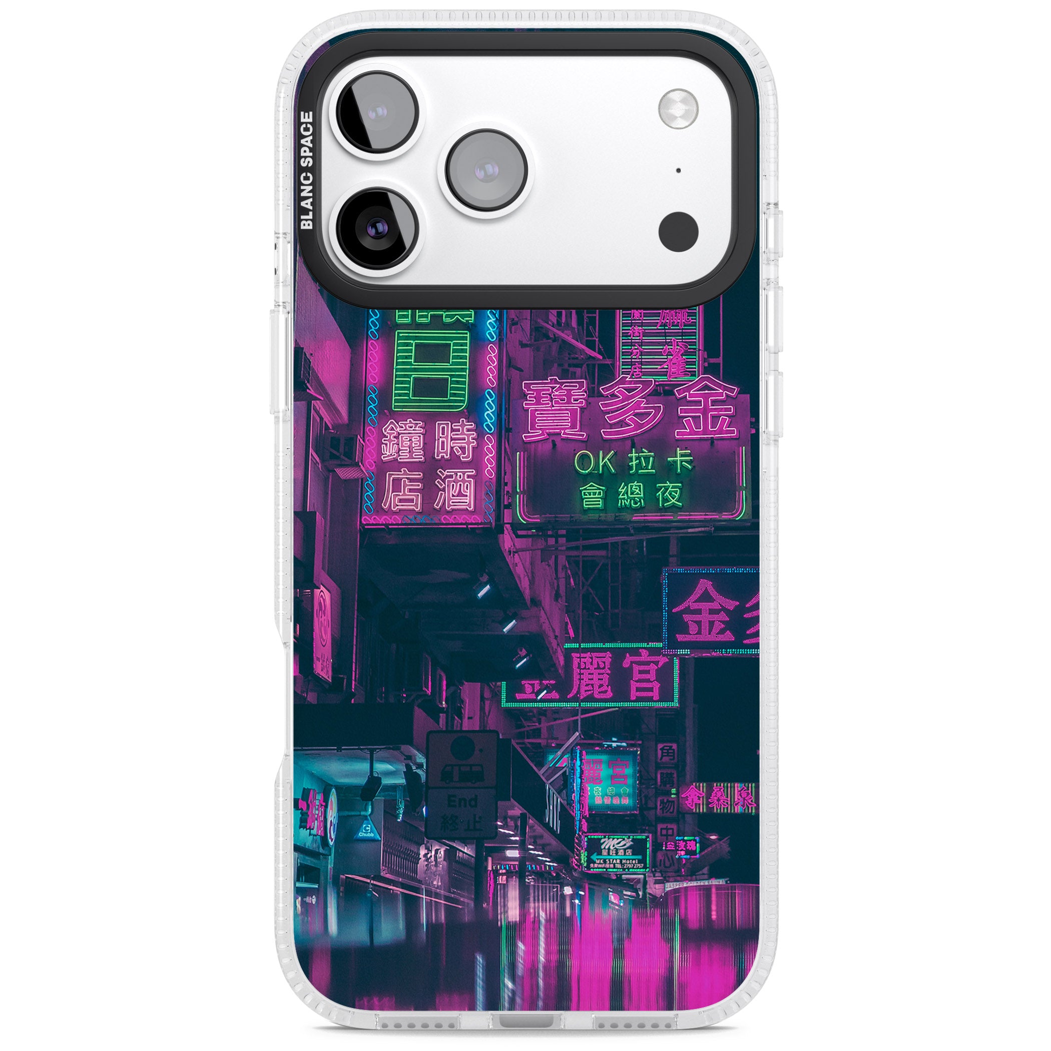 Neon Night Strip iPhone 17 Pro Impact Air Clear Phone Case