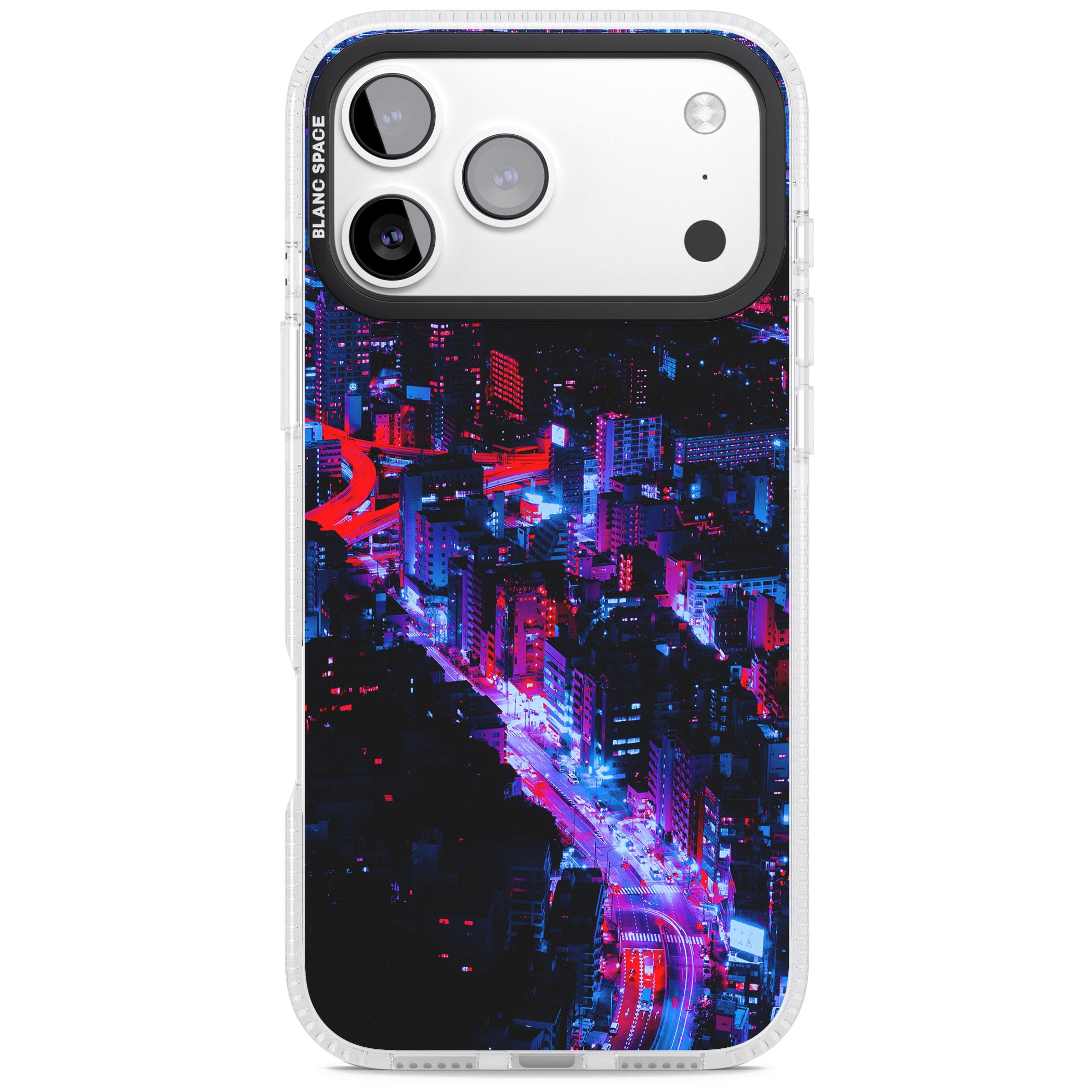 Neon Cityscape iPhone 17 Pro Impact Air Clear Phone Case