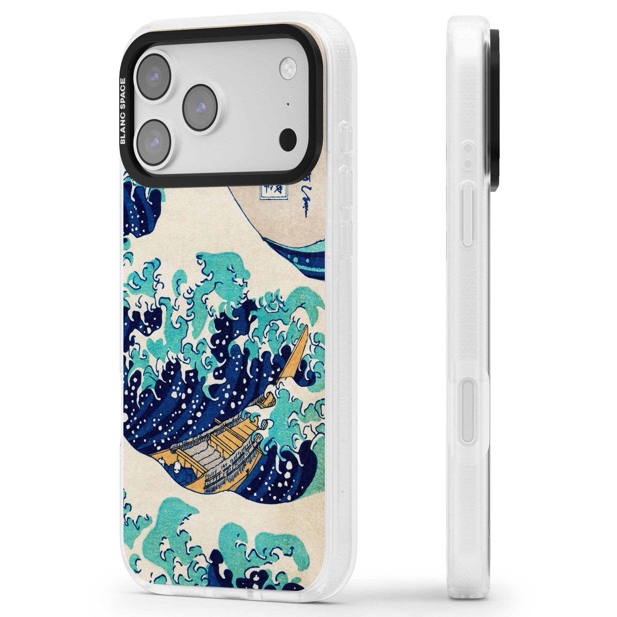 The Great Wave By Katsushika Hokusai iPhone 17 Pro Max Impact Air Clear Phone Case Side Profile