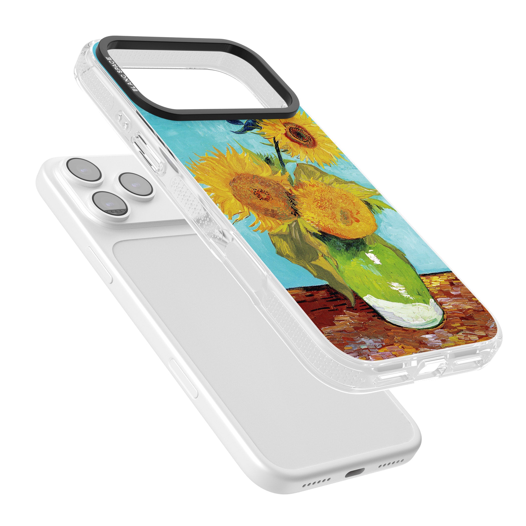 Vase With Three Sunflowers iPhone 17 Pro Impact Air Clear Phone Case Colours