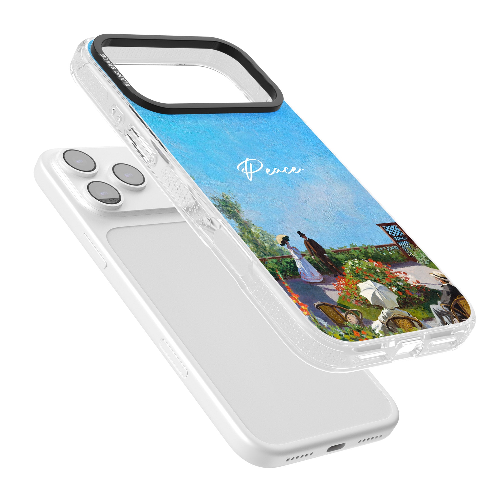 Monet Garden Terrace iPhone 17 Pro Impact Air Clear Phone Case Colours