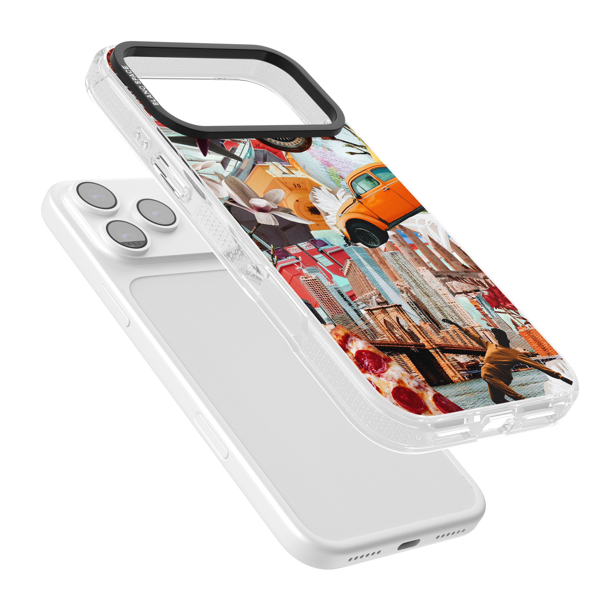 Bold New York Collage iPhone 17 Pro Impact Air Clear Phone Case Colours