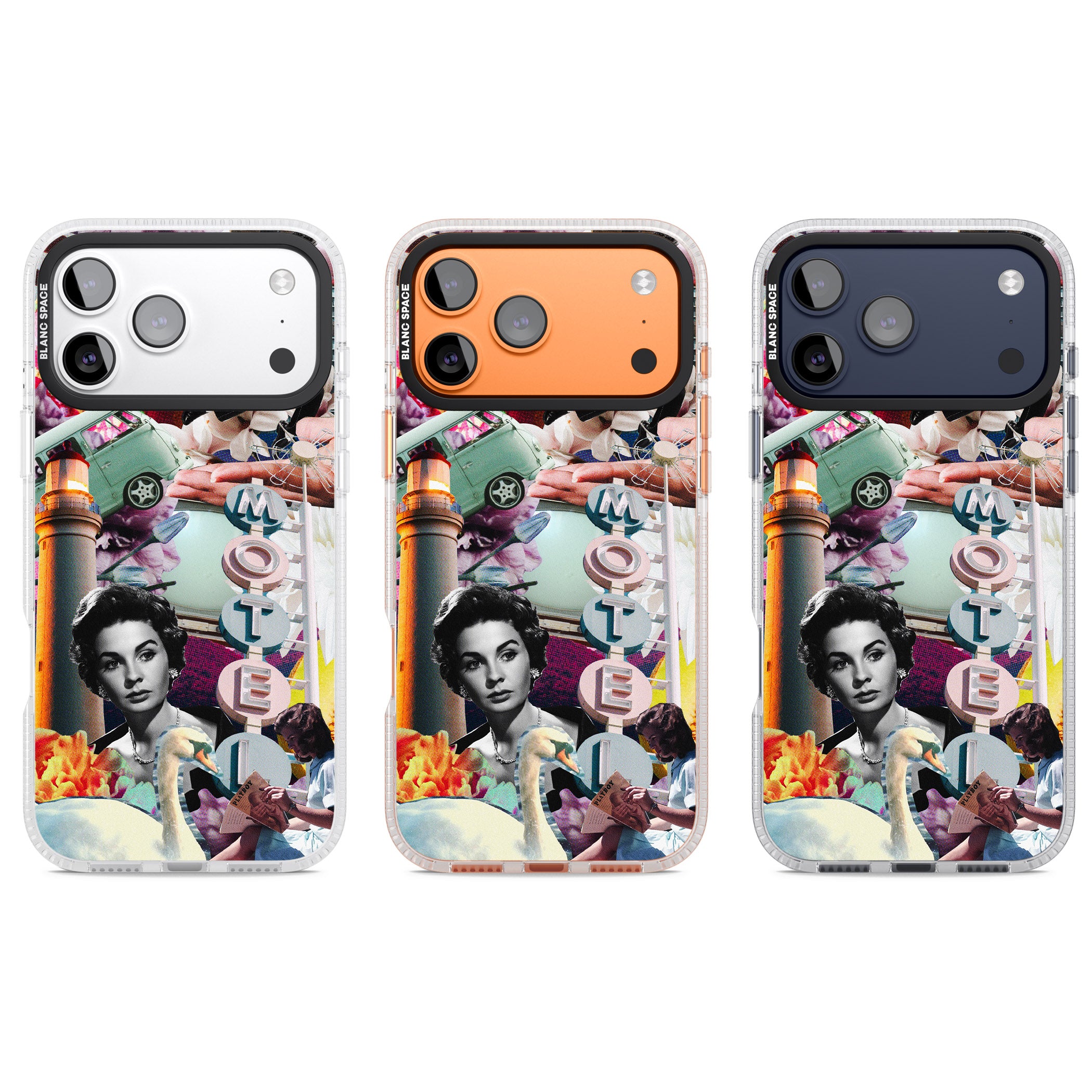 Retro Motel Collage iPhone 17 Pro Impact Air Clear Phone Case APT Impact Protection