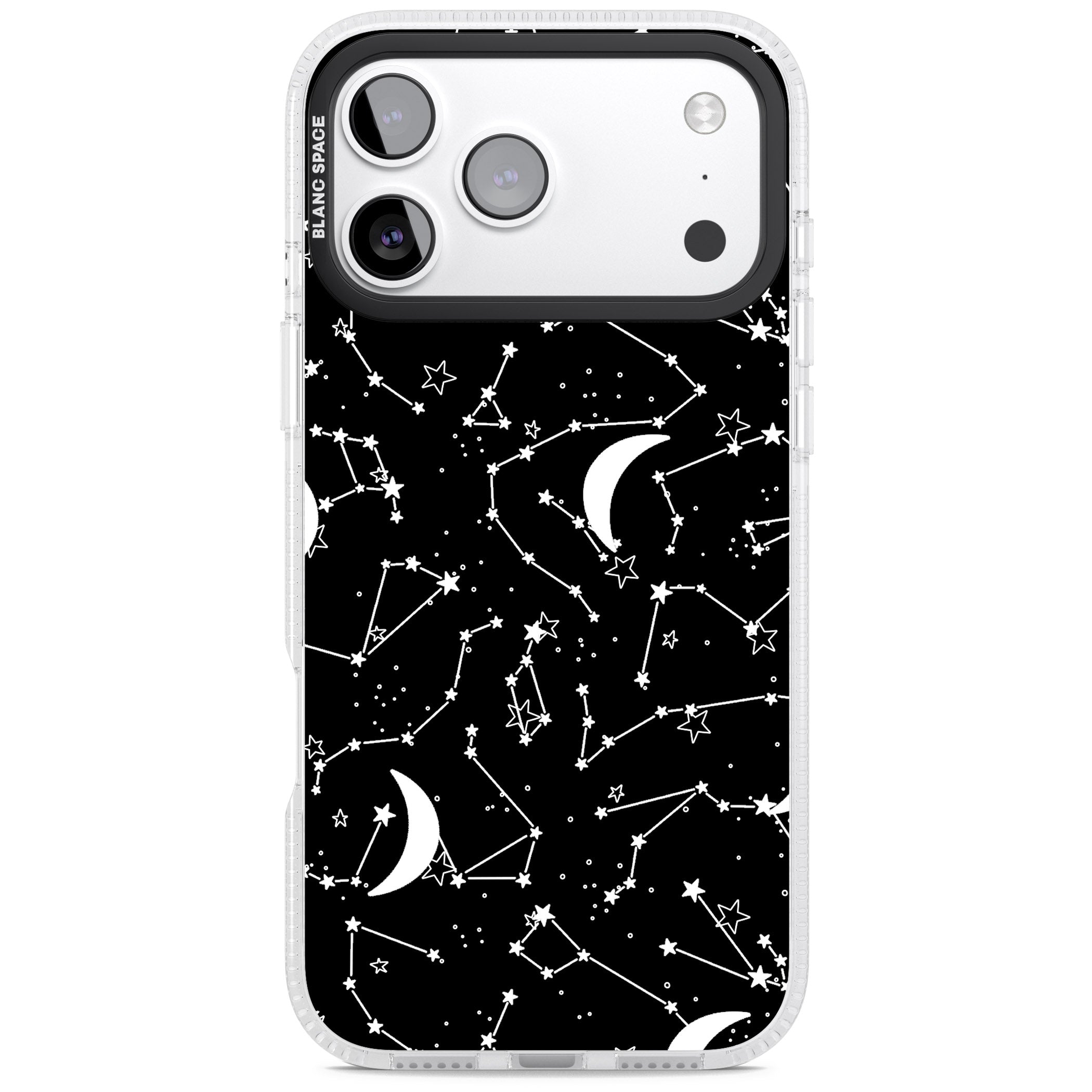 Black Celestial Constellations iPhone 17 Pro Impact Air Clear Phone Case