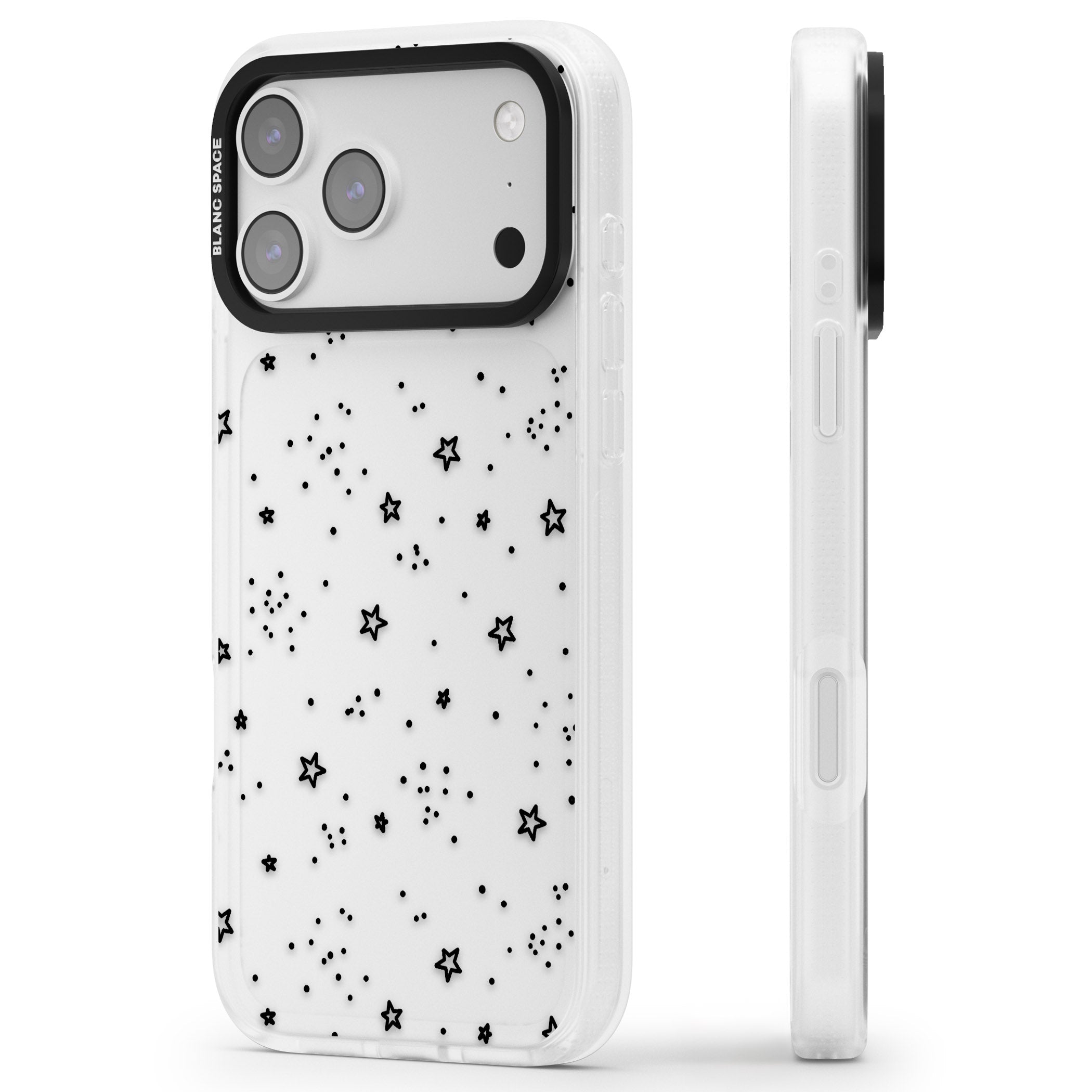 Starry Night Sky iPhone 17 Pro Impact Air Clear Phone Case Side Profile
