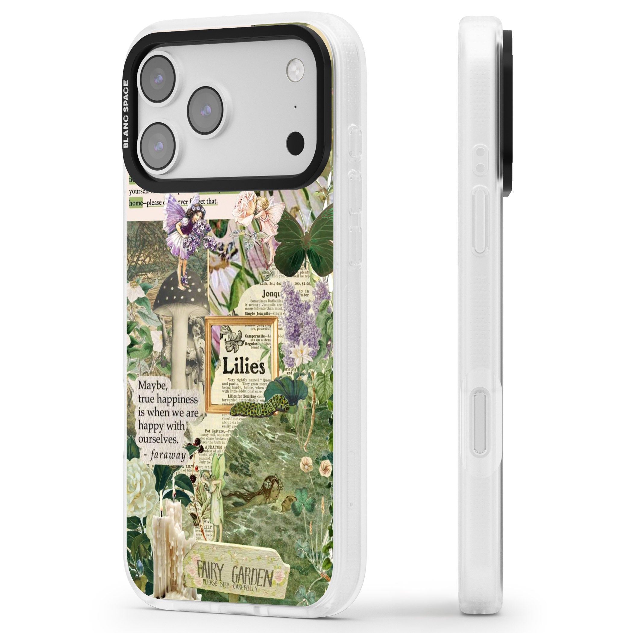 Fairy Garden iPhone 17 Pro Impact Air Clear Phone Case Side Profile