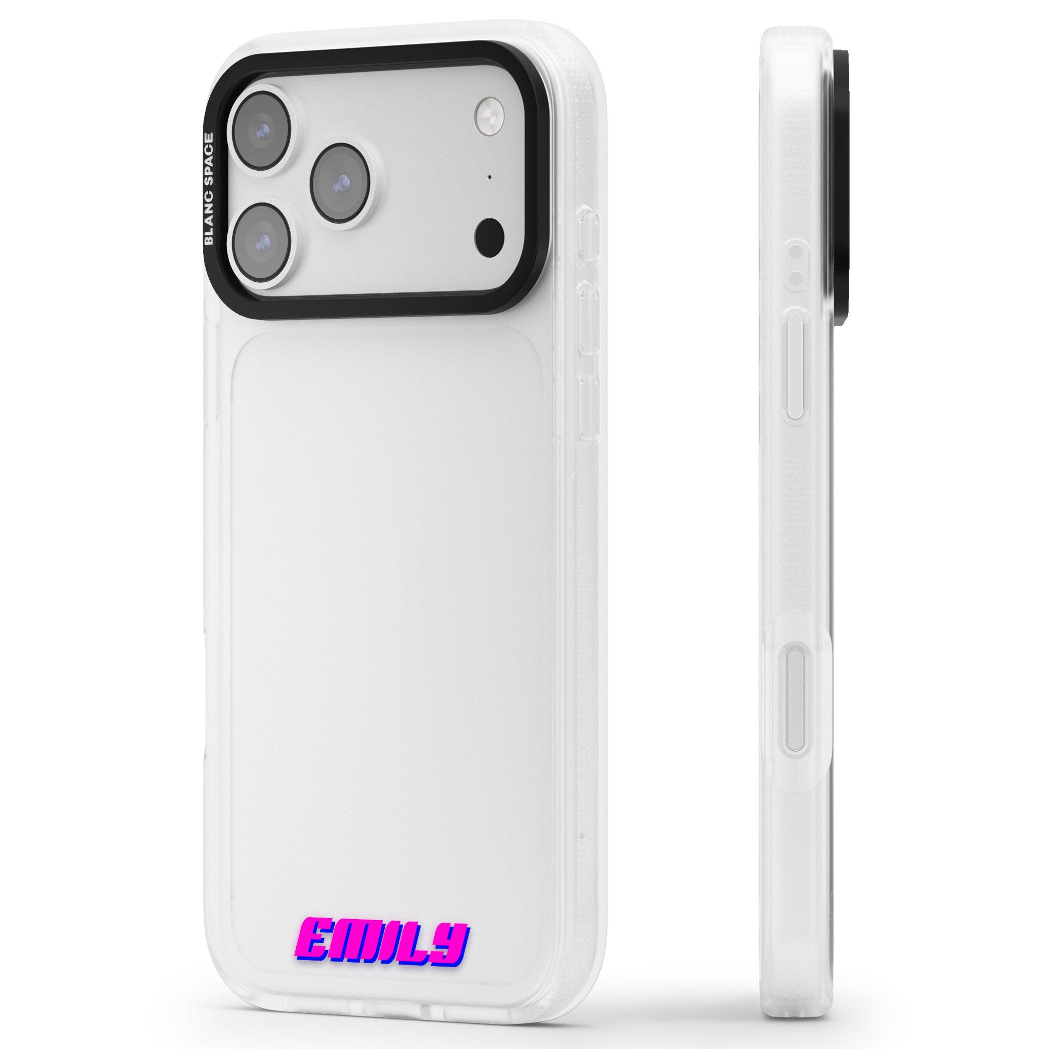 Personalised Cool Bottom Name iPhone 17 Pro Max Impact Air Clear Phone Case Side Profile