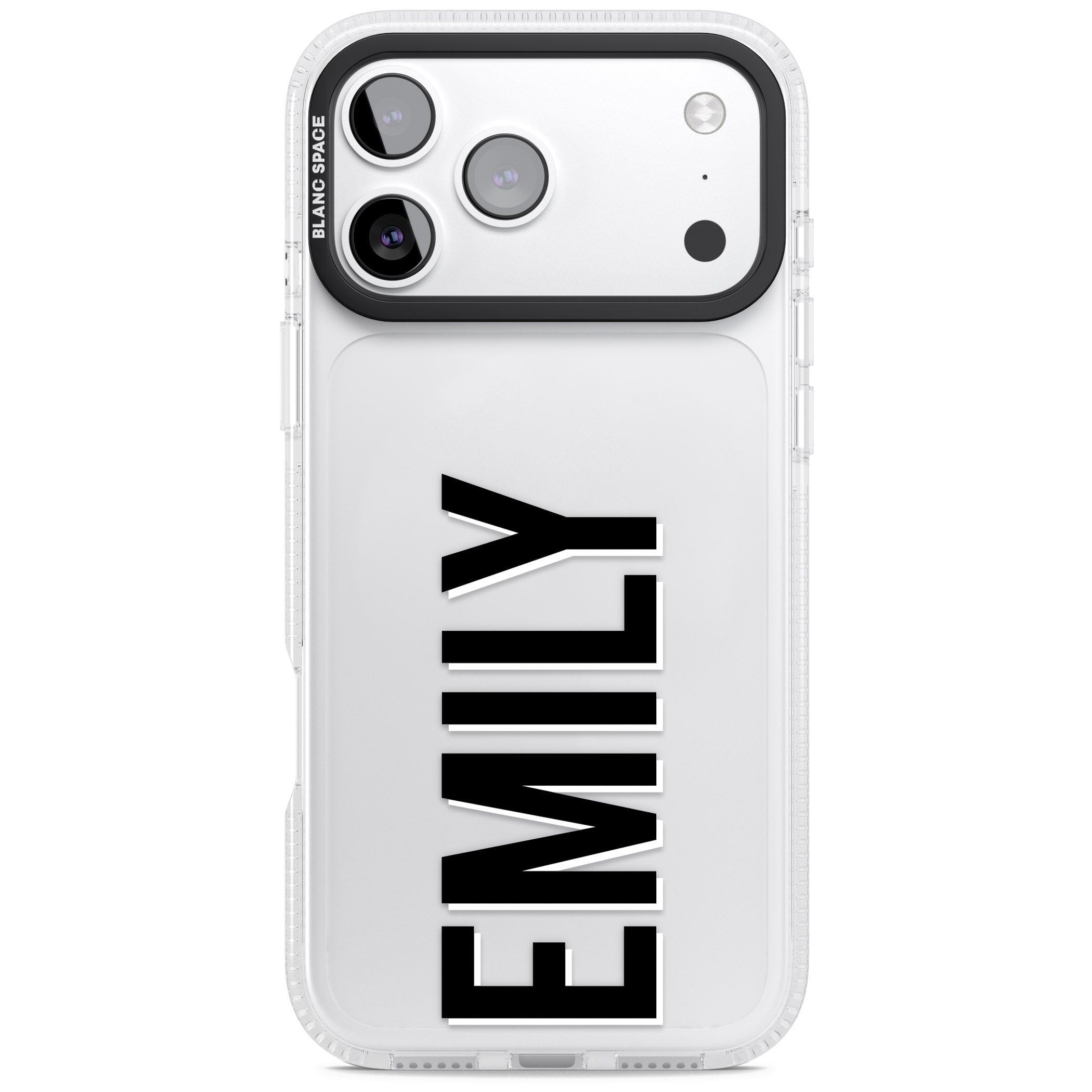 Personalised Vertical Name iPhone 17 Pro Impact Air Clear Phone Case