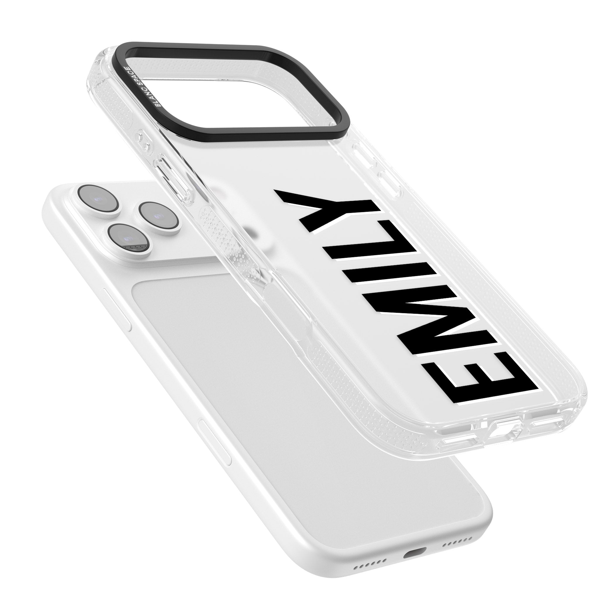 Personalised Vertical Name iPhone 17 Pro Impact Air Clear Phone Case Colours