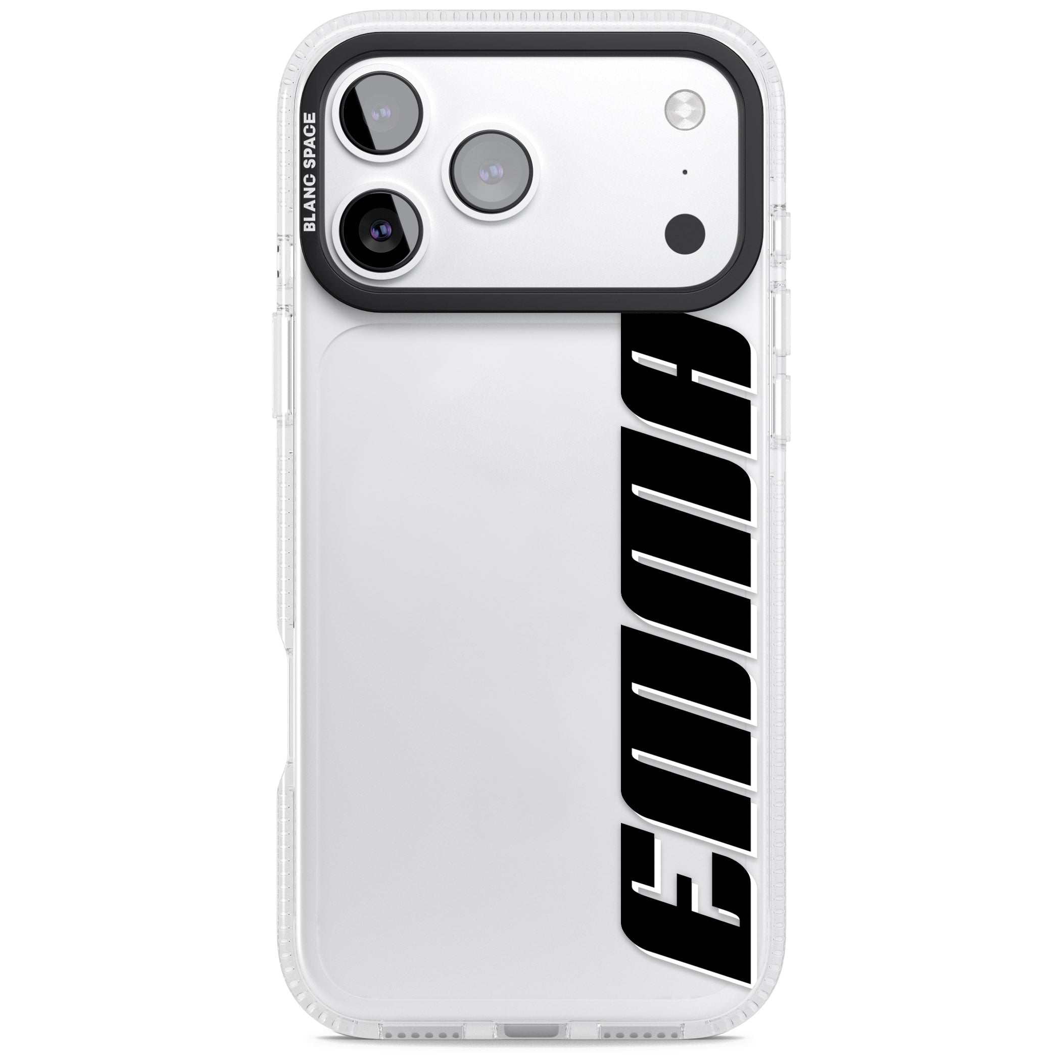 Personalised Vertical Bold Name iPhone 17 Pro Impact Air Clear Phone Case