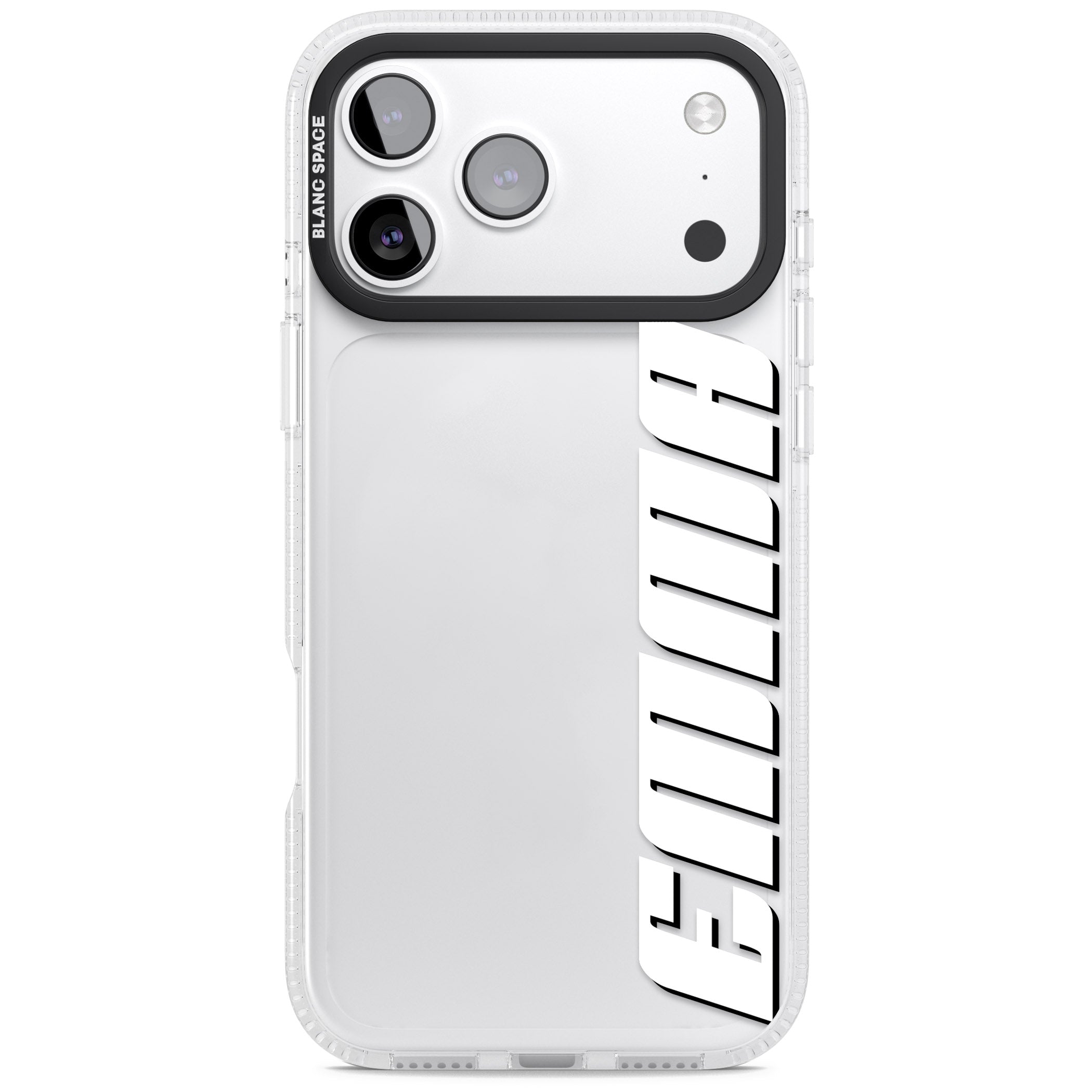 Personalised Vertical Bold Name iPhone 17 Pro Impact Air Clear Phone Case