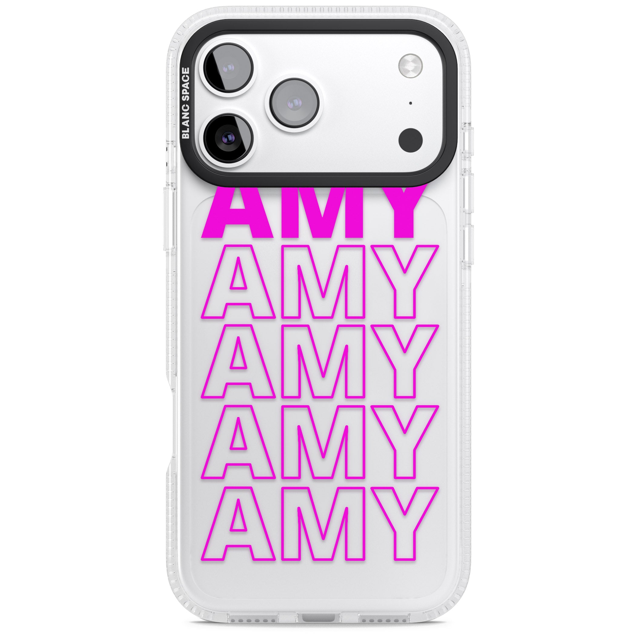 Personalised Bold Repeated Name iPhone 17 Pro Max Impact Air Clear Phone Case