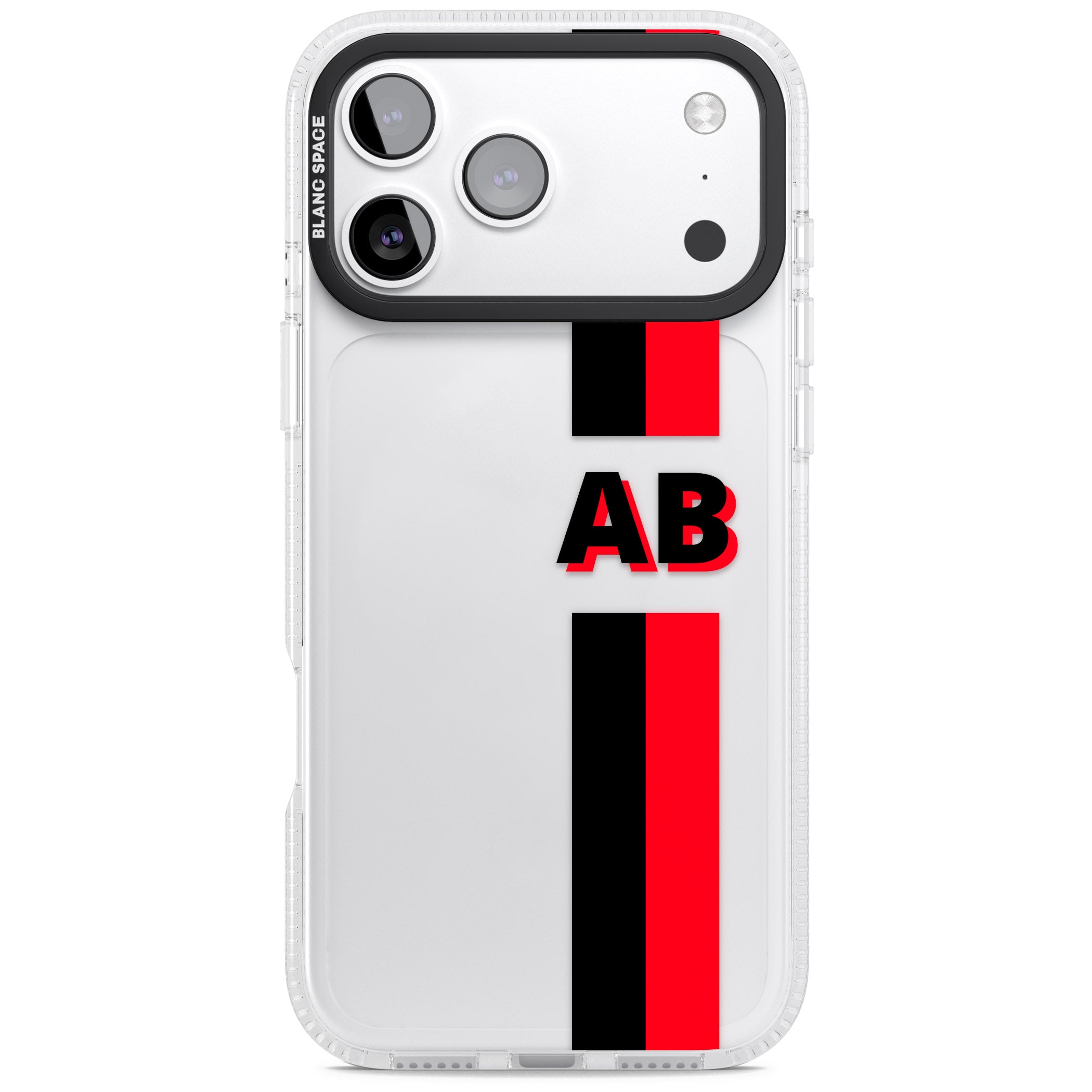 Personalised Bold Stripe iPhone 17 Pro Max Impact Air Clear Phone Case