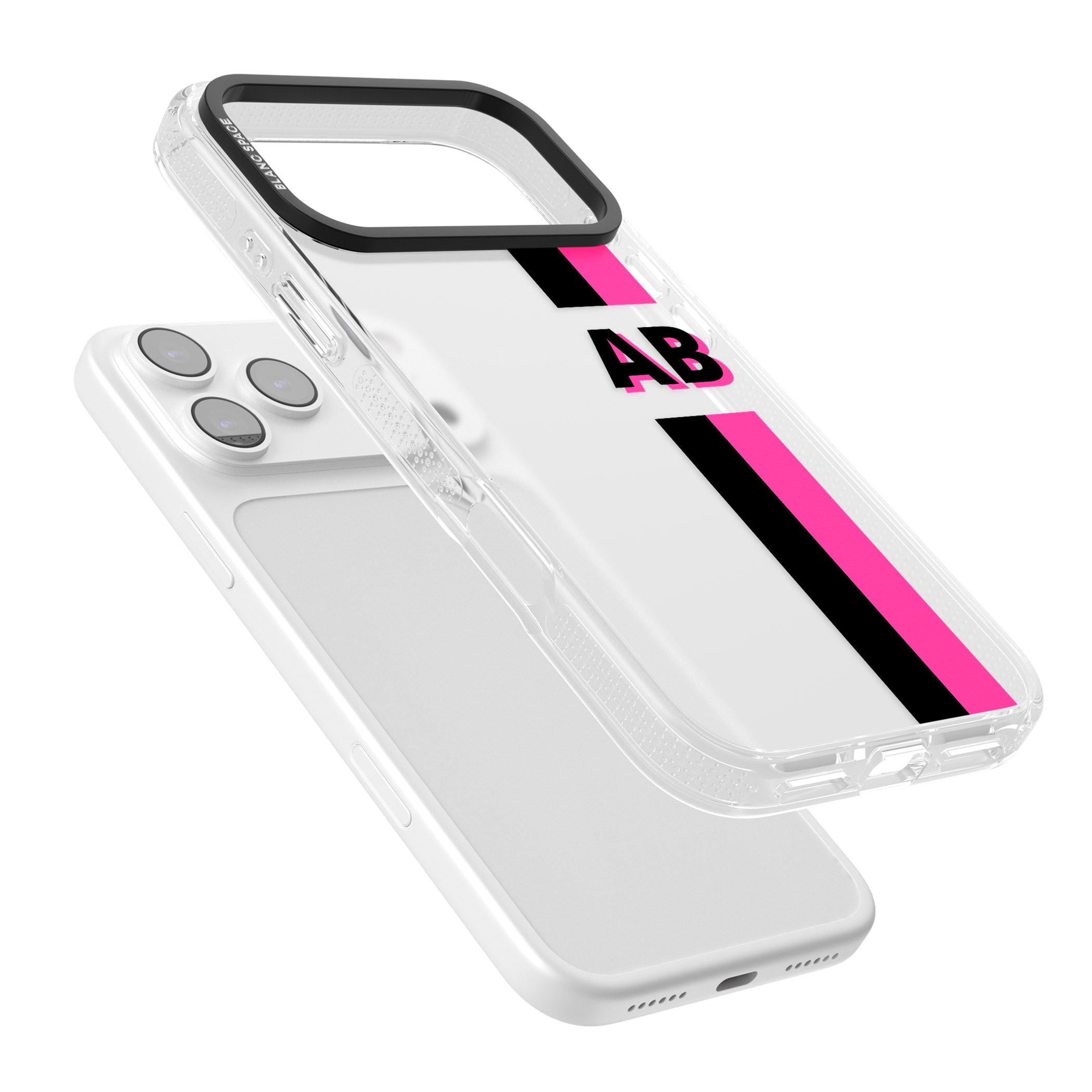 Personalised Bold Name Stripe iPhone 17 Pro Impact Air Clear Phone Case Colours