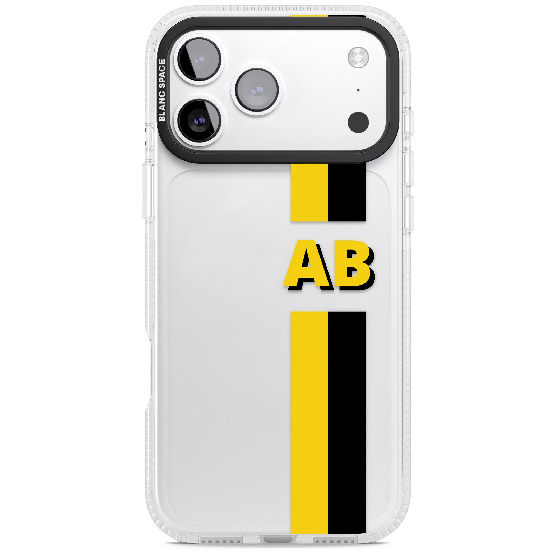 Personalised Bold Name Striped iPhone 17 Pro Max Impact Air Clear Phone Case