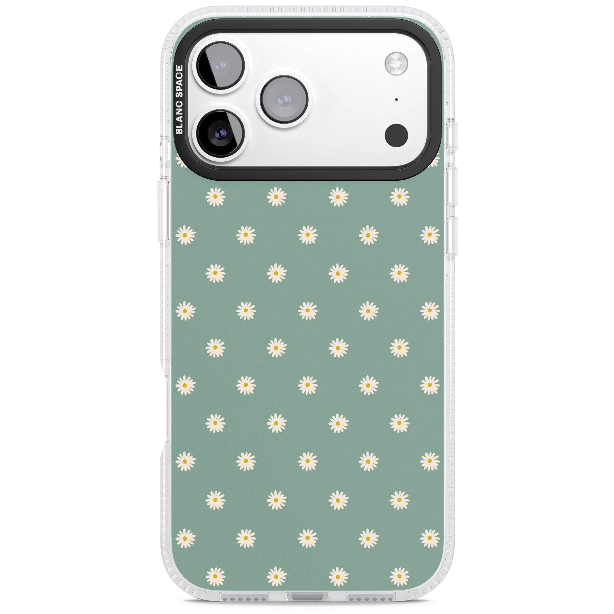 Sage Daisy Floral iPhone 17 Pro Impact Air Clear Phone Case