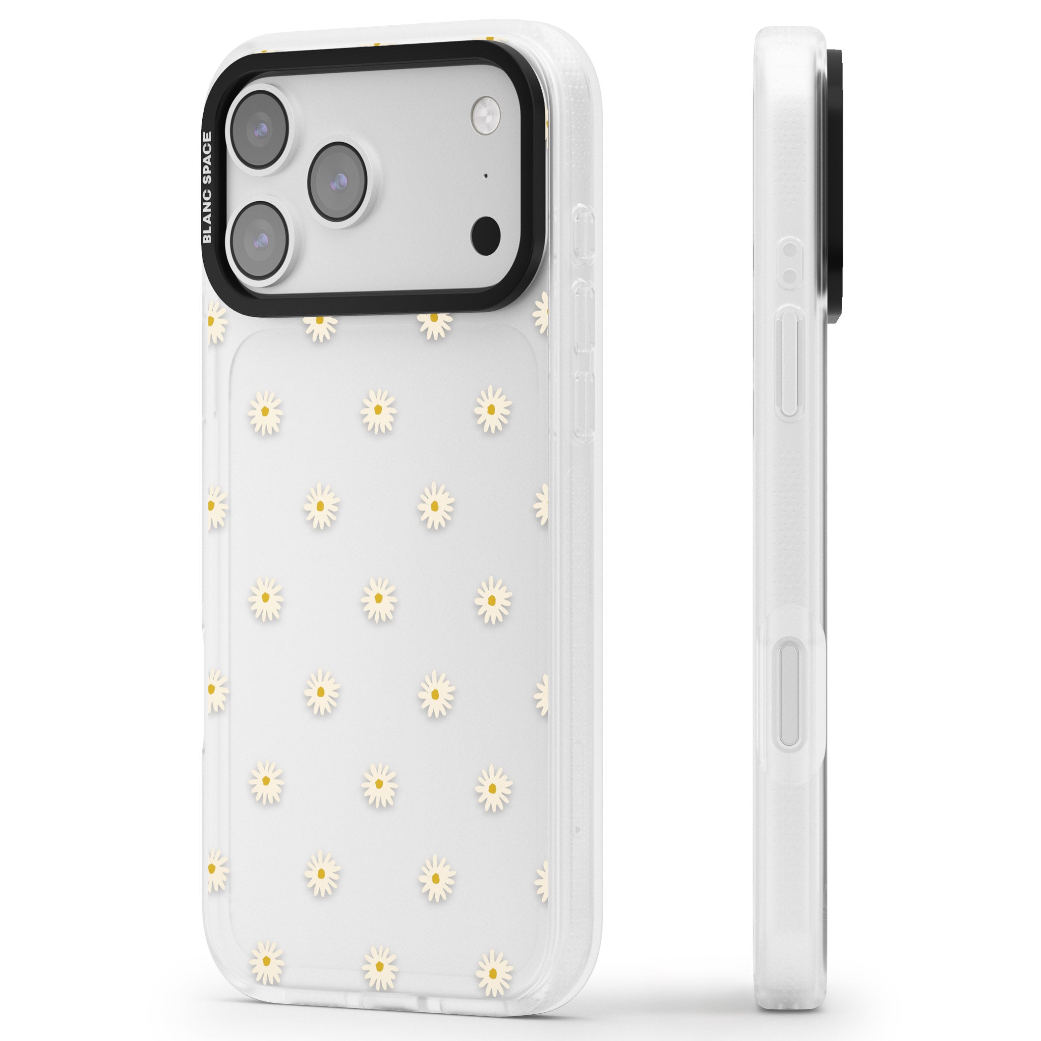 Daisy Pop Floral iPhone 17 Pro Impact Air Clear Phone Case Side Profile