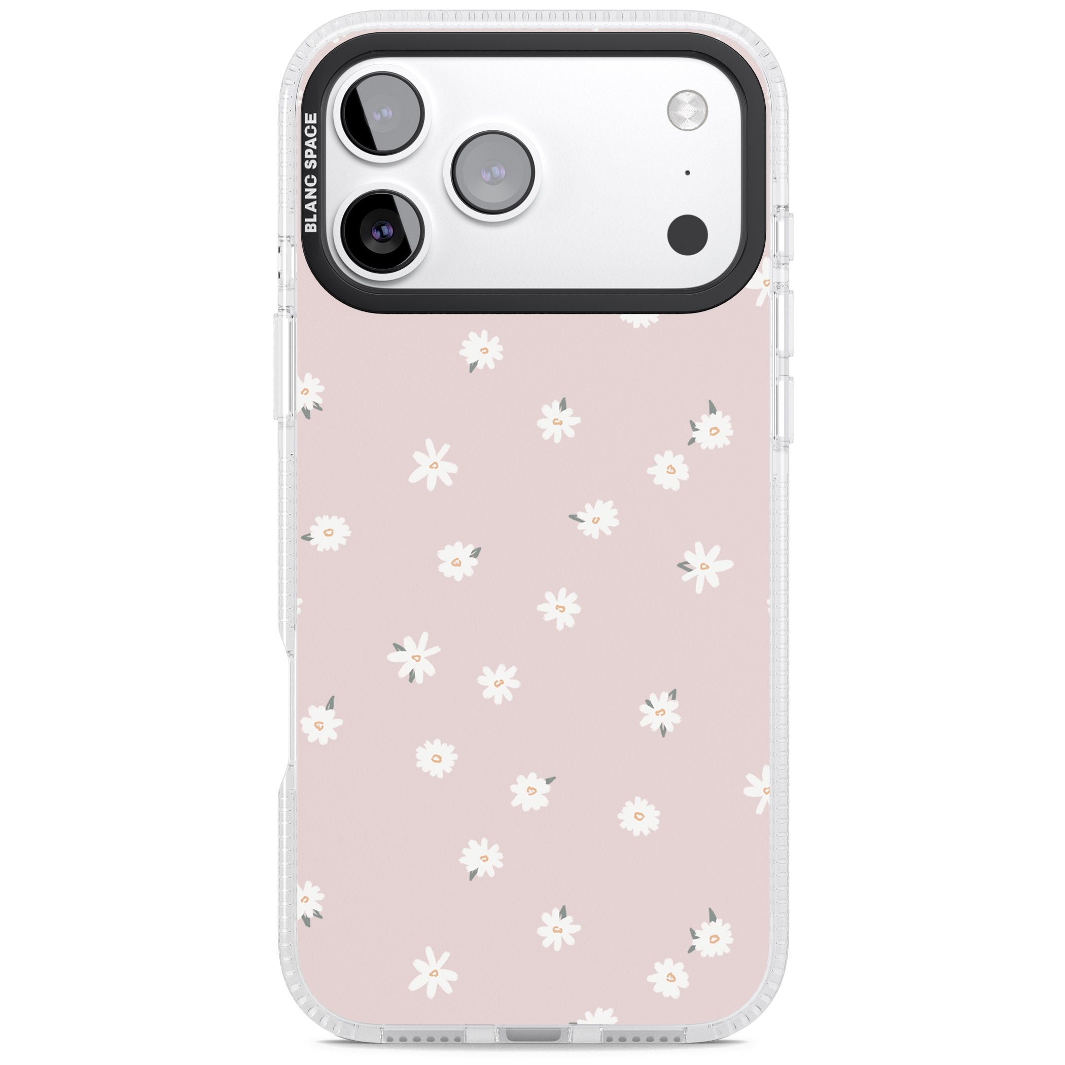 Painted Daises On Pink iPhone 17 Pro Impact Air Clear Phone Case