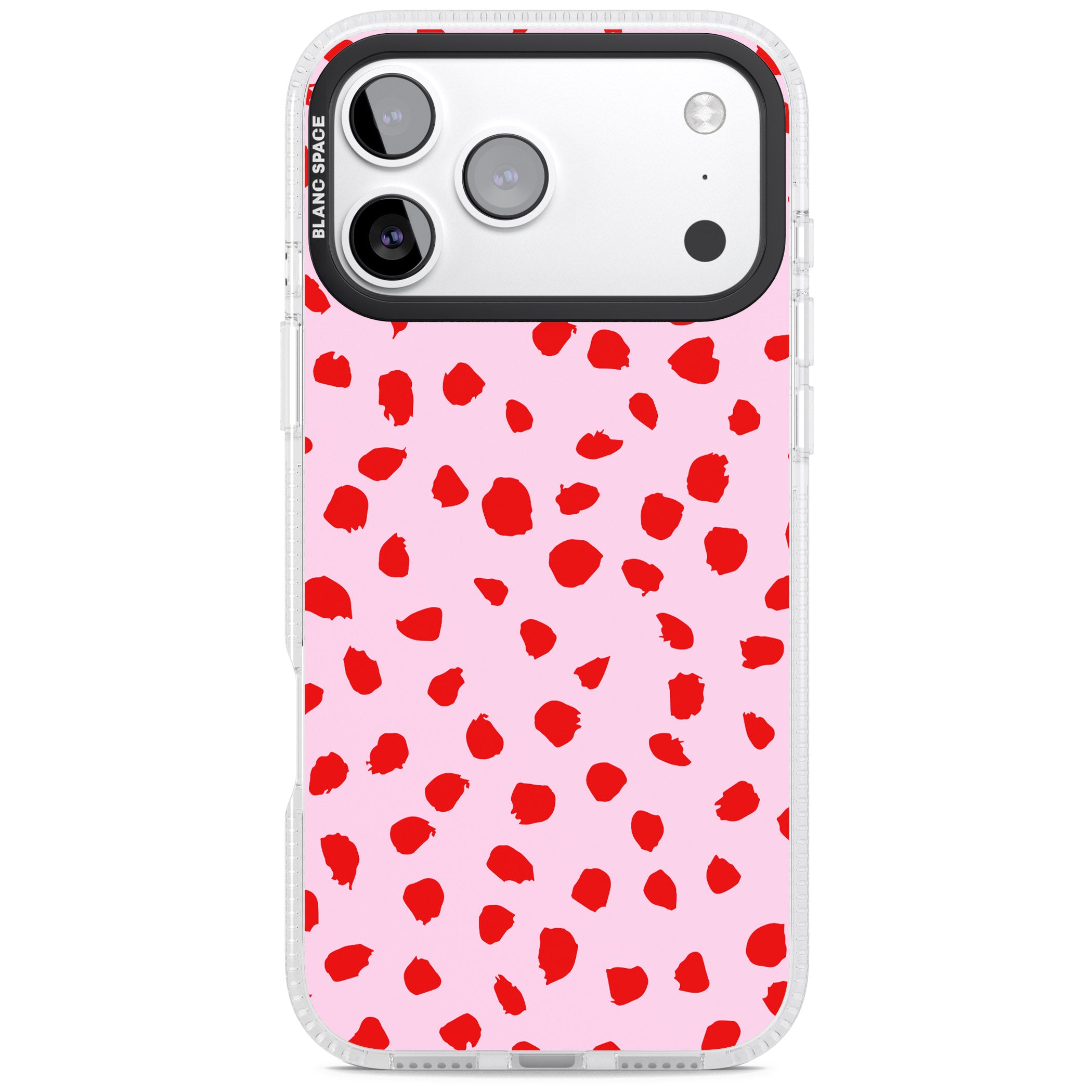 Red Polka Dot iPhone 17 Pro Impact Air Clear Phone Case