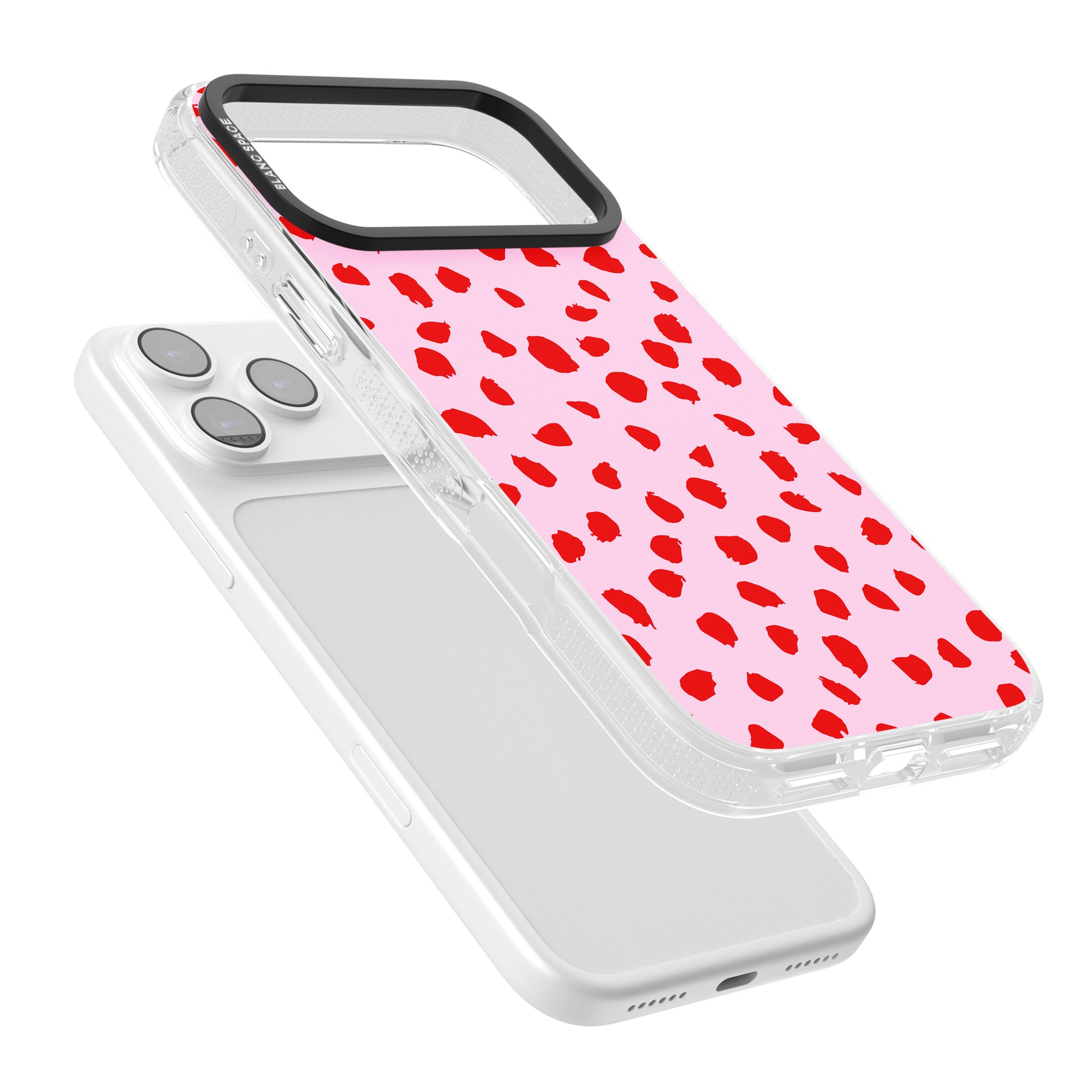 Red Polka Dot iPhone 17 Pro Impact Air Clear Phone Case Colours