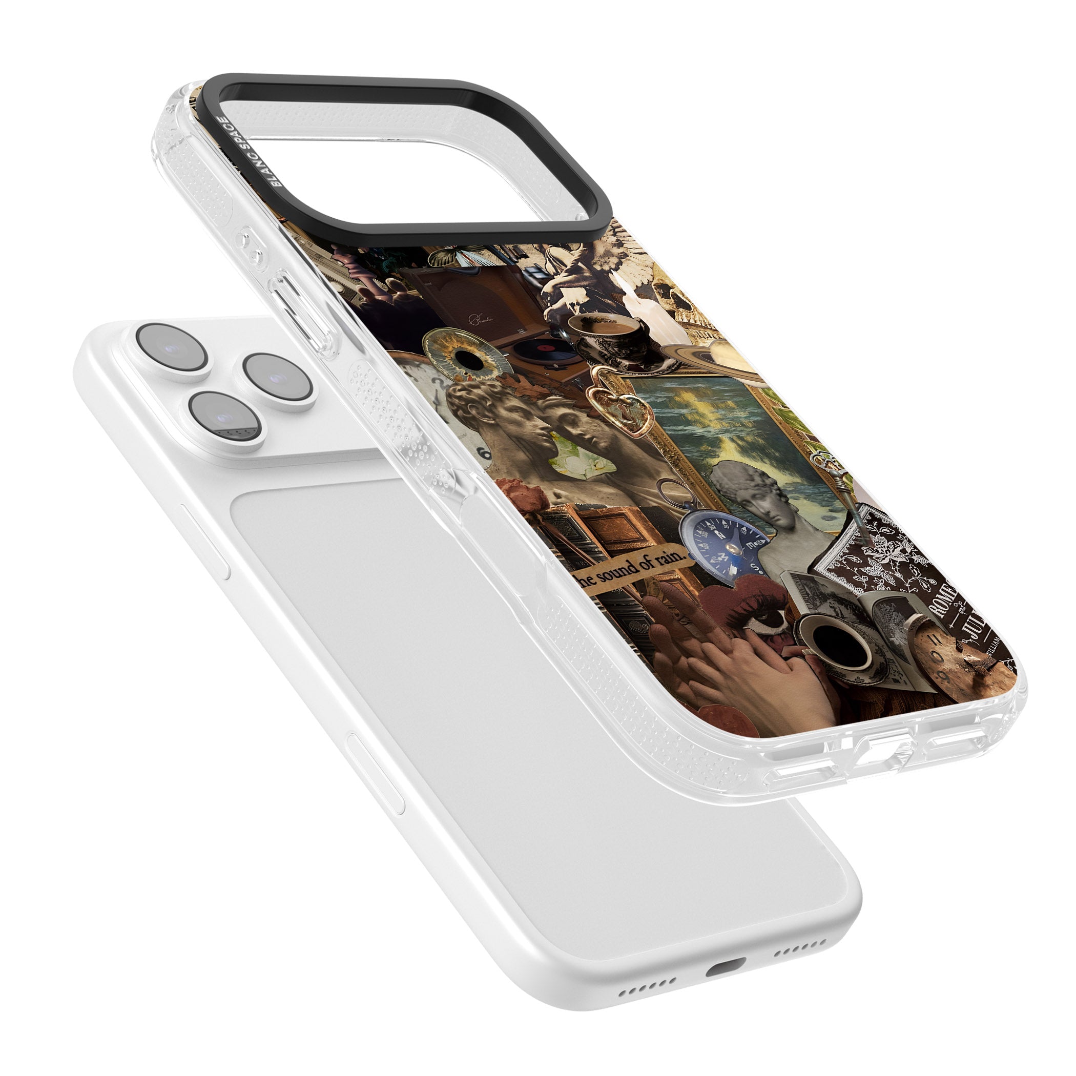 Vintage Academia Collage iPhone 17 Pro Impact Air Clear Phone Case Colours