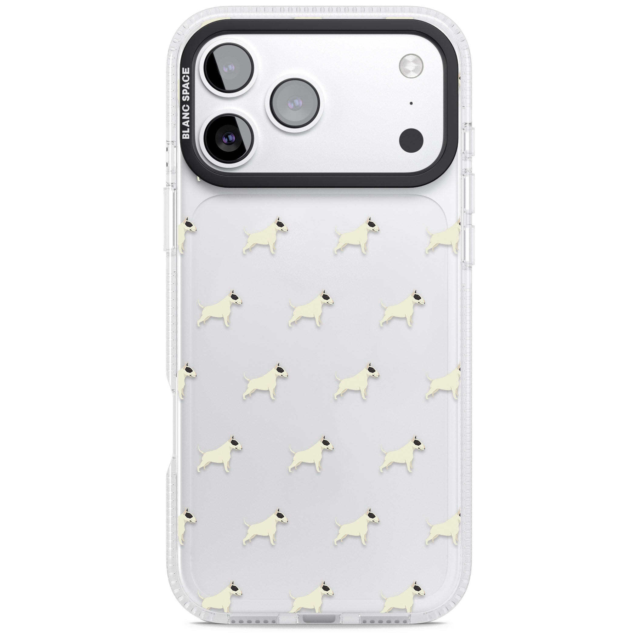 Bull Terrier Pattern iPhone 17 Pro Impact Air Clear Phone Case