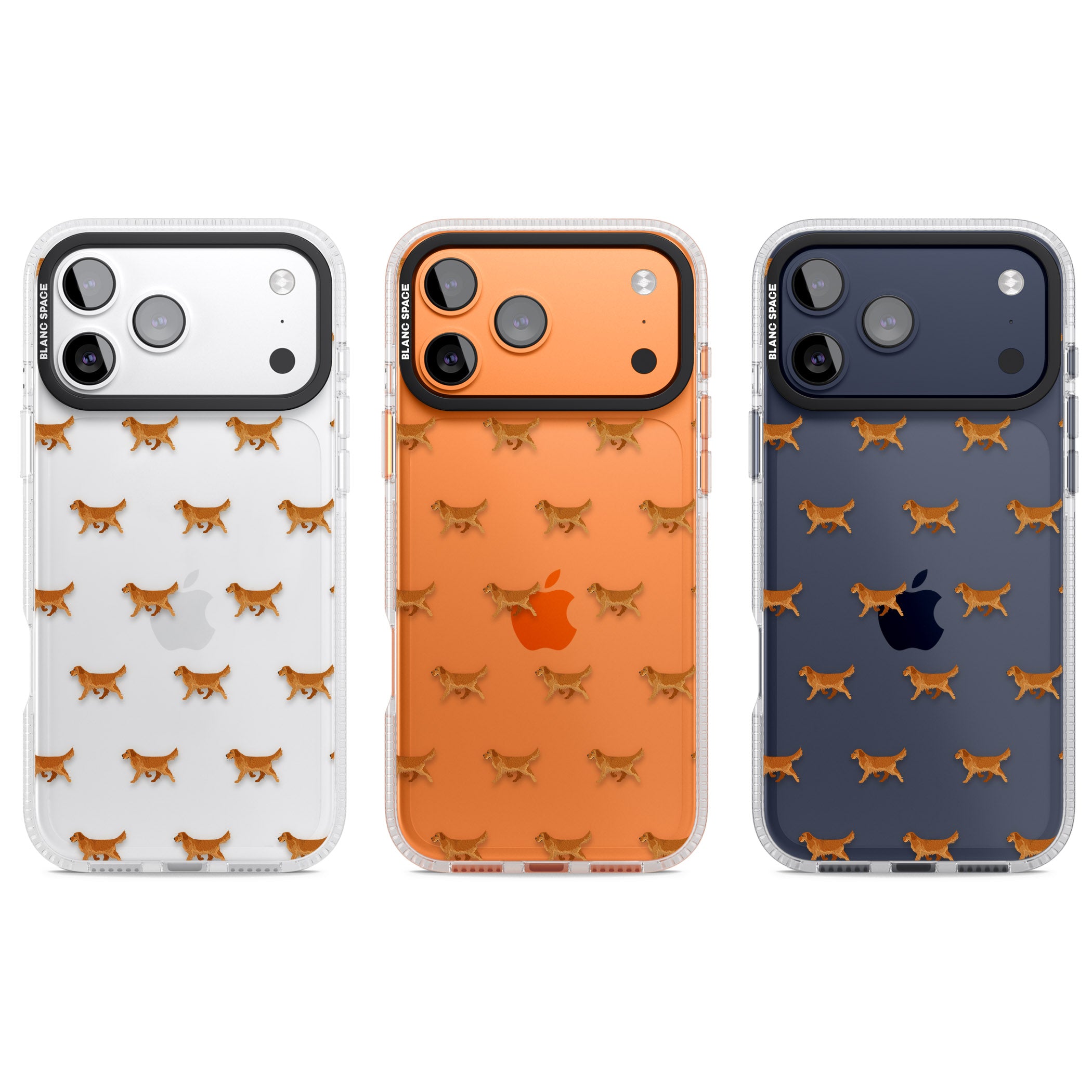 Golden Retriever Dog Pattern Clear iPhone 17 Pro Impact Air Clear Phone Case APT Impact Protection