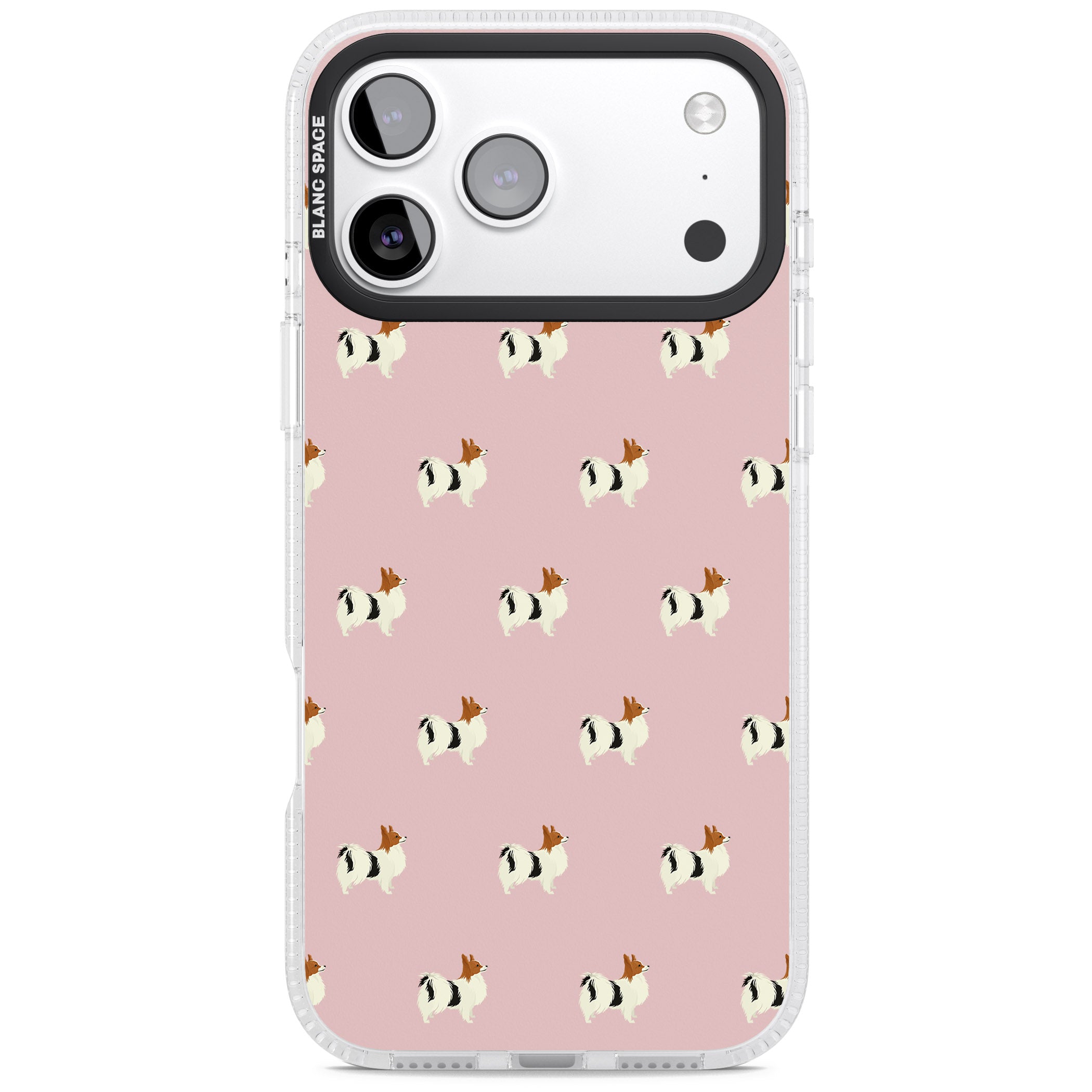 Papillon Dog Pattern iPhone 17 Pro Impact Air Clear Phone Case