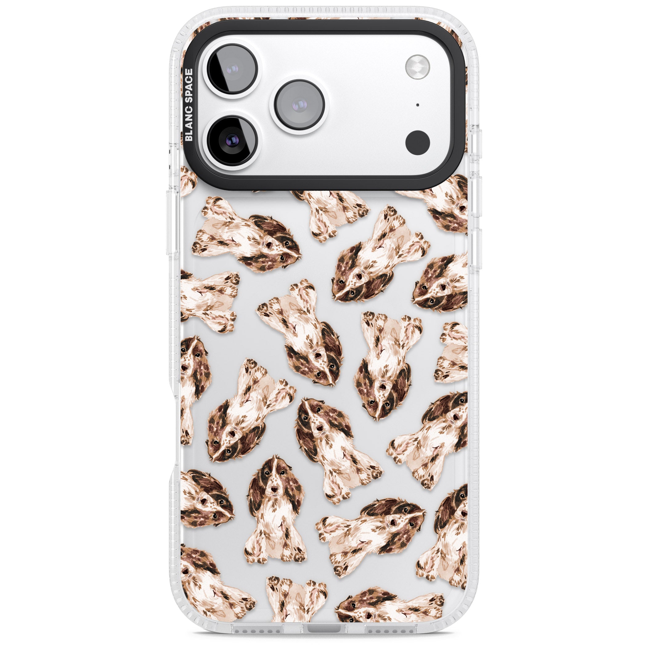 Cocker Spaniel (Brown) Watercolour Dog Pattern iPhone 17 Pro Impact Air Clear Phone Case