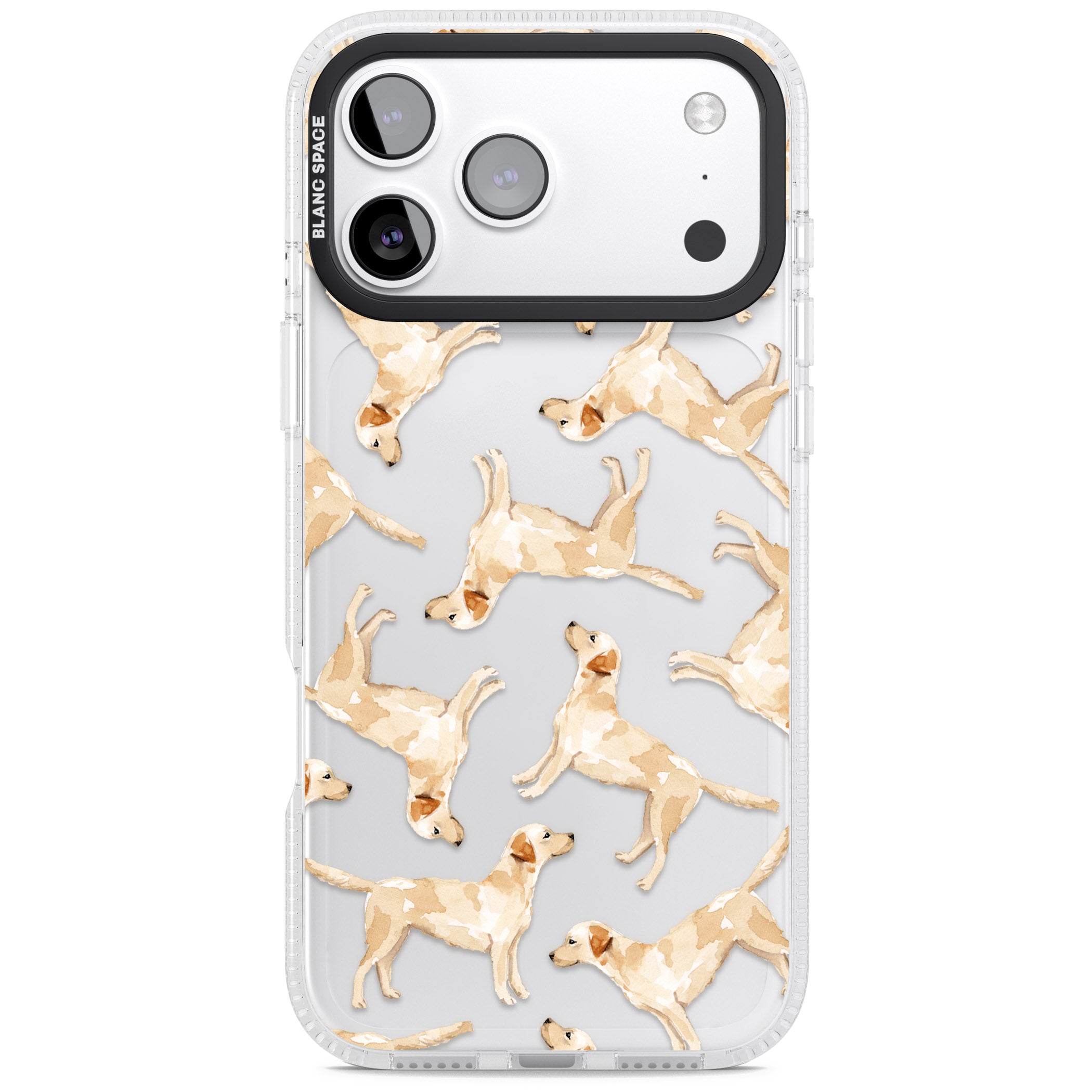 Yellow Labrador Watercolour Dog Pattern iPhone 17 Pro Impact Air Clear Phone Case