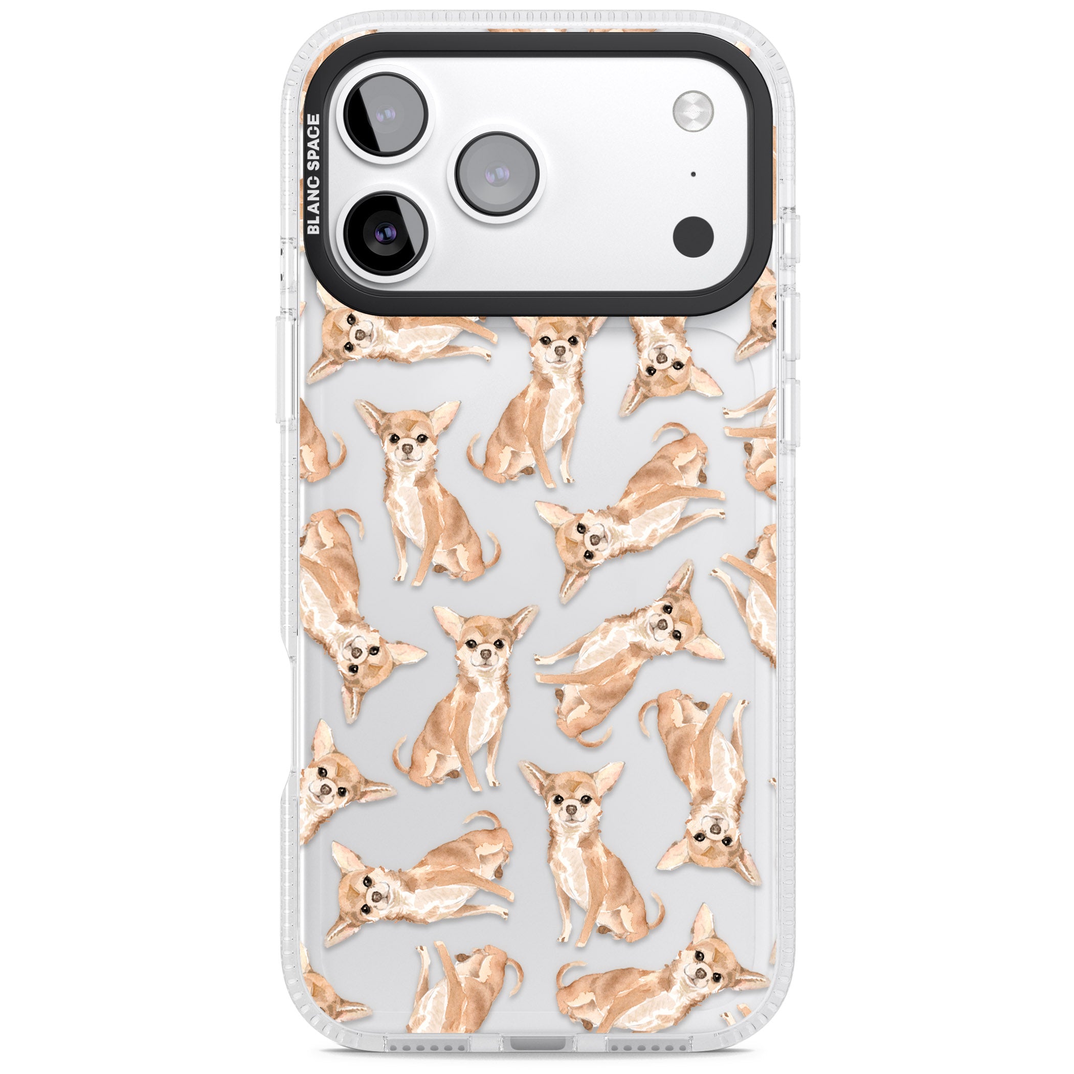 Chihuahua Watercolour Dog Pattern iPhone 17 Pro Impact Air Clear Phone Case