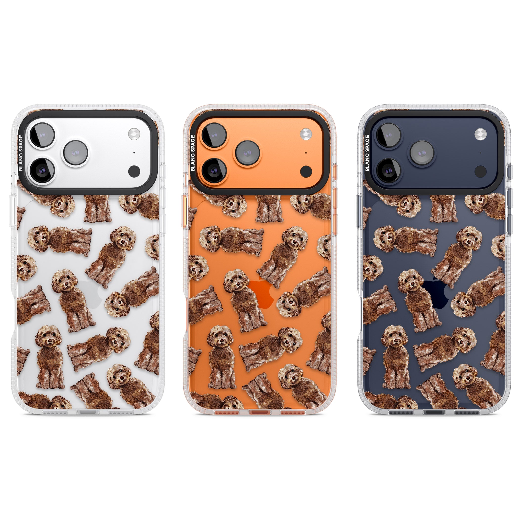 Brown Dog Pattern iPhone 17 Pro Impact Air Clear Phone Case APT Impact Protection