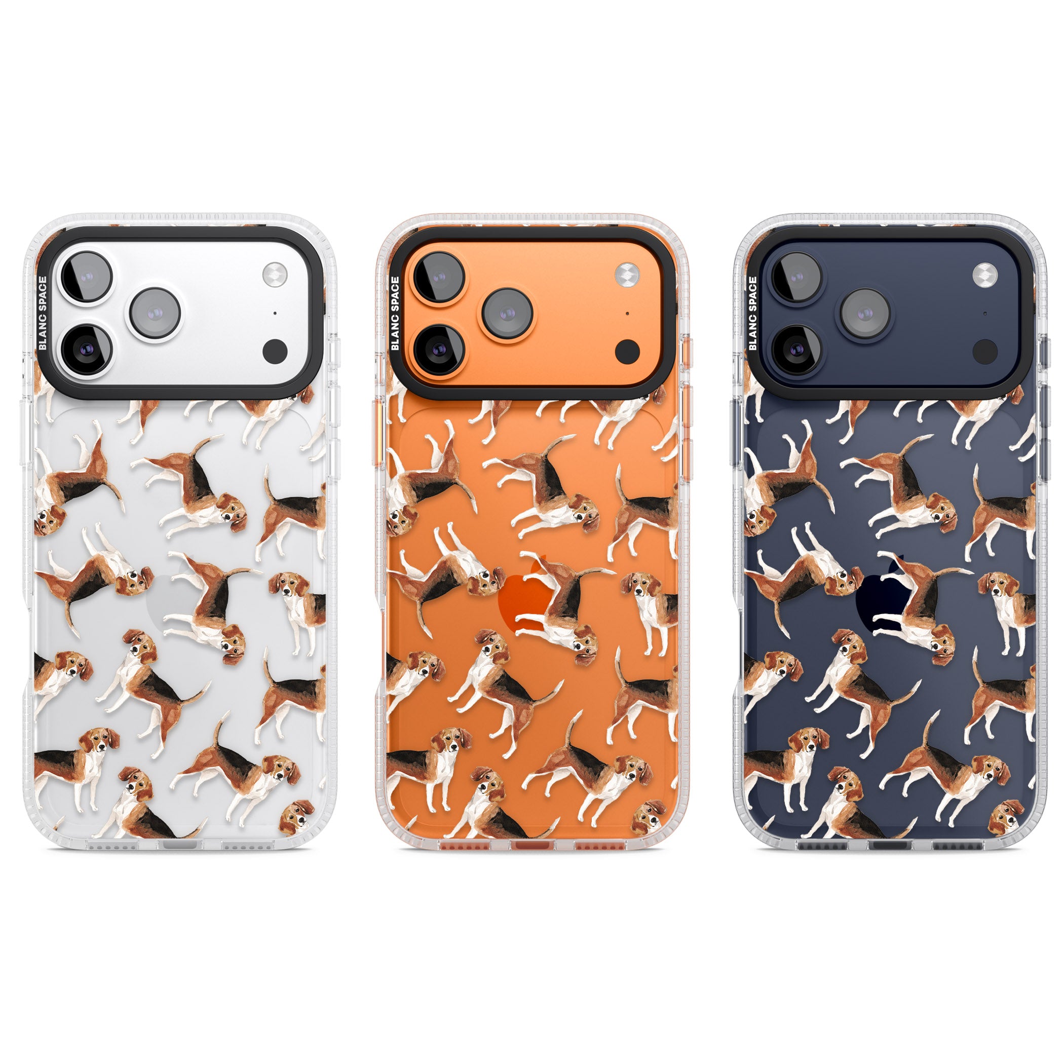 Beagle Watercolor Pattern iPhone 17 Pro Impact Air Clear Phone Case APT Impact Protection