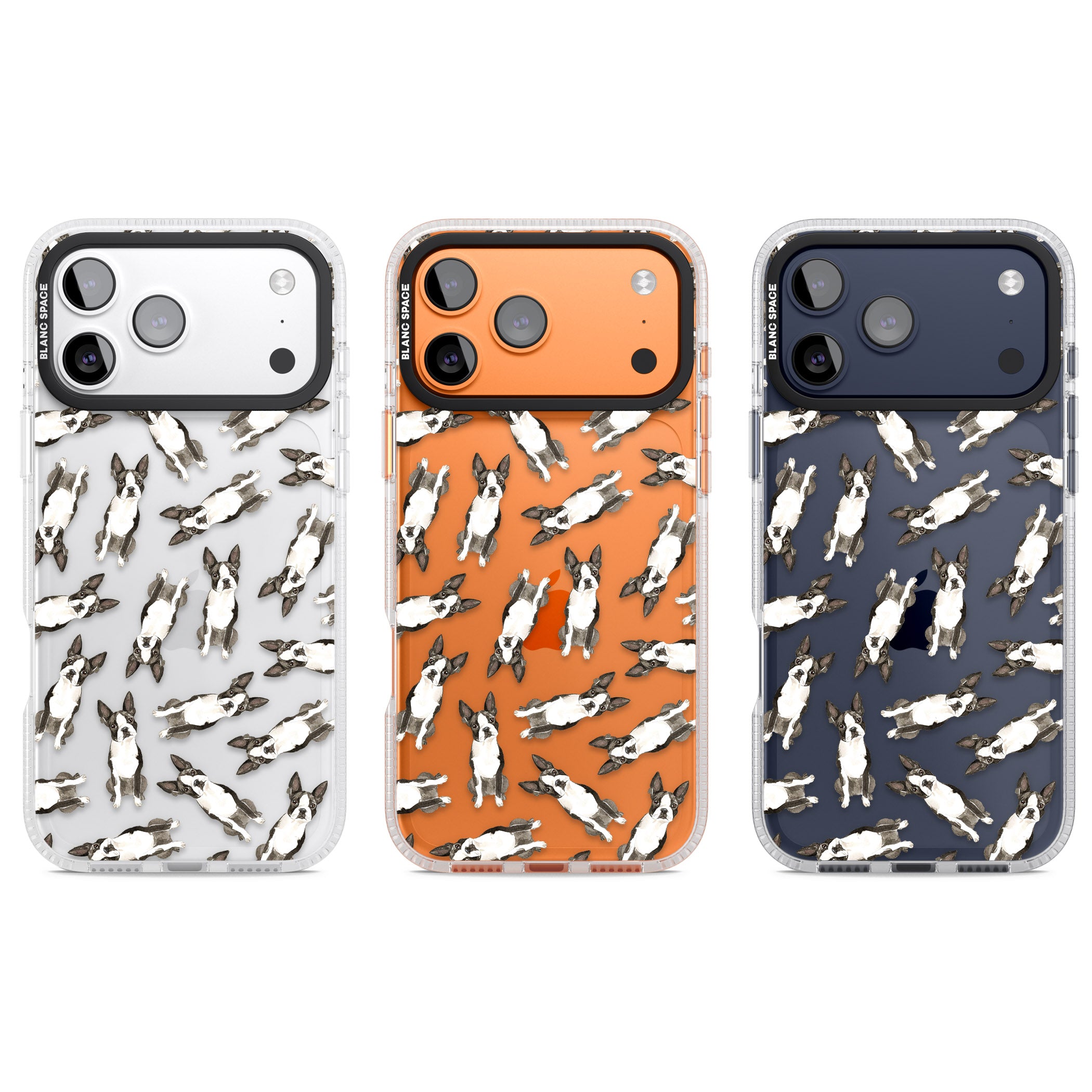 Boston Terrier Watercolour iPhone 17 Pro Impact Air Clear Phone Case APT Impact Protection