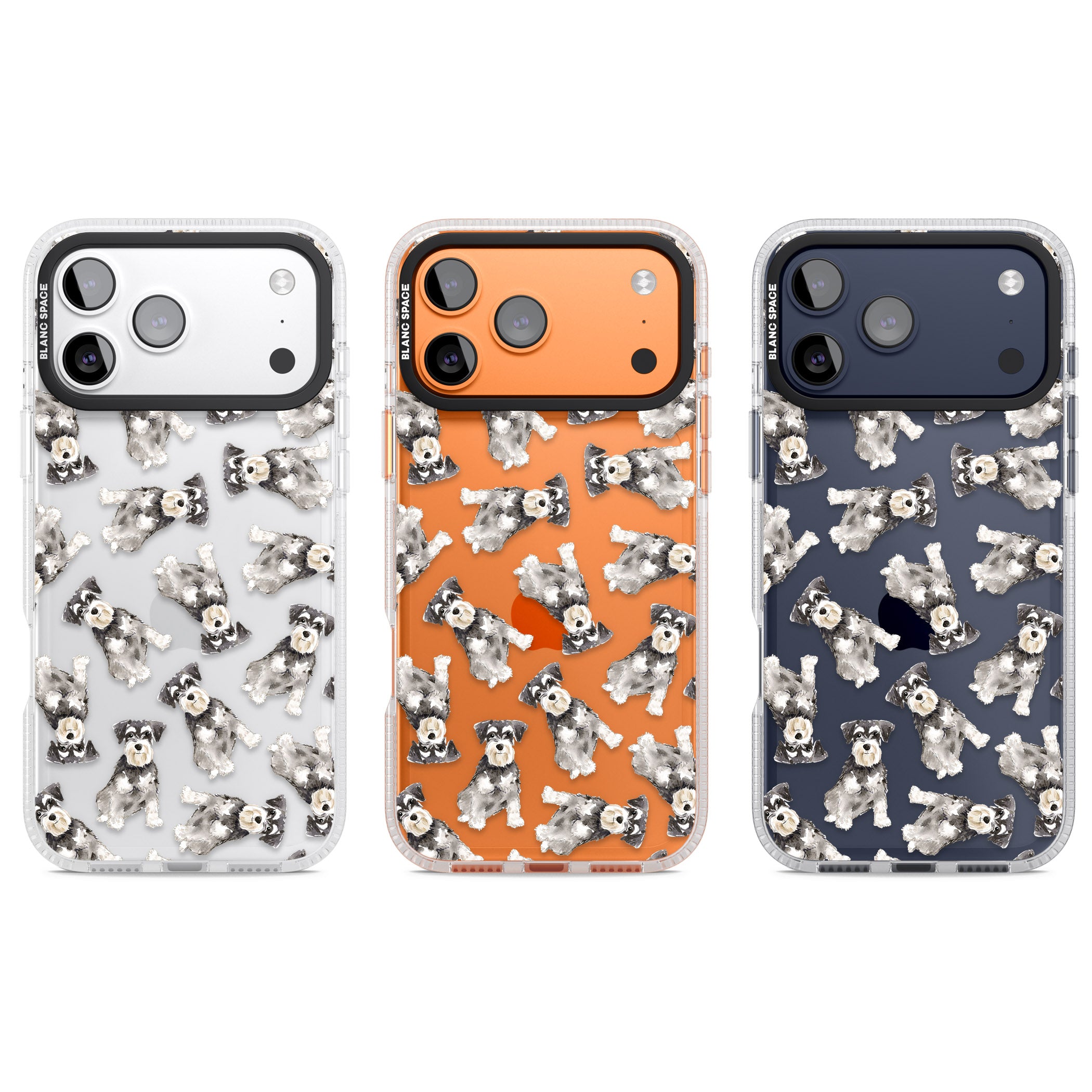 Miniature Schnauzer Watercolor iPhone 17 Pro Impact Air Clear Phone Case APT Impact Protection