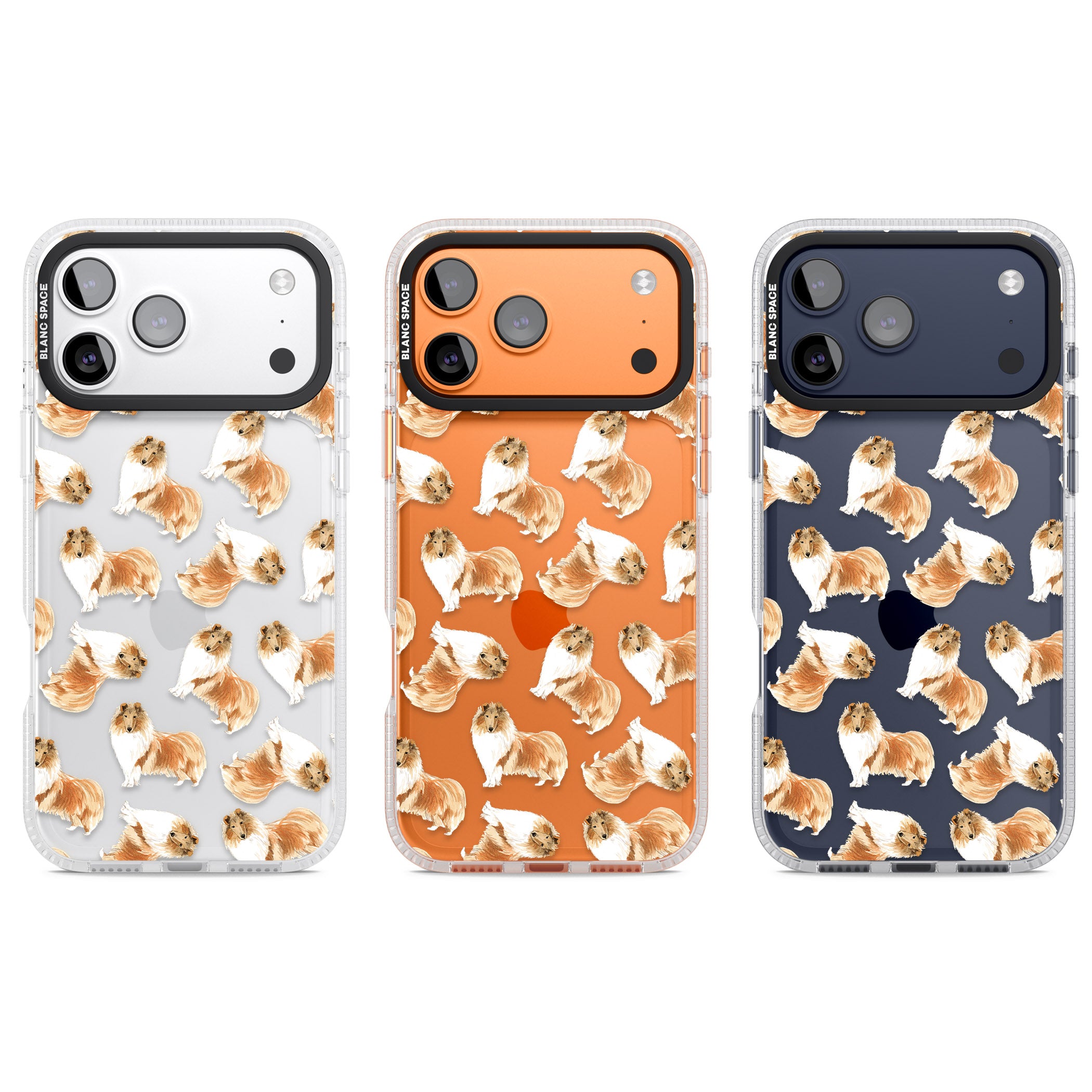 Collie Watercolor iPhone 17 Pro Impact Air Clear Phone Case APT Impact Protection