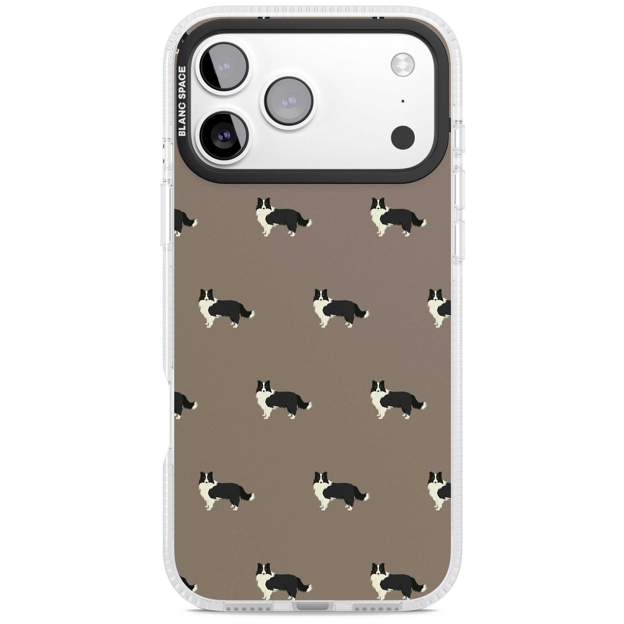 Border Collie Pattern Classic iPhone 17 Pro Impact Air Clear Phone Case