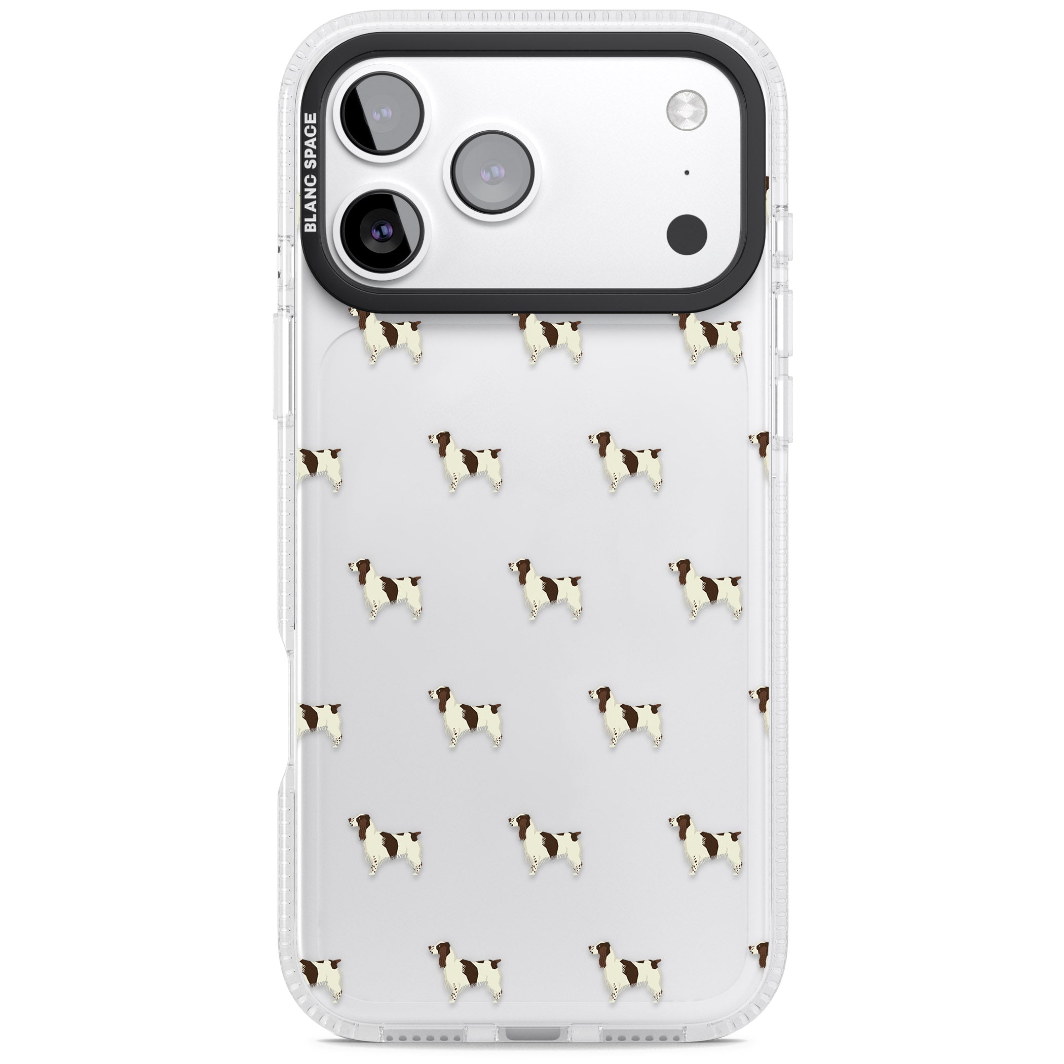 Spaniel Pattern iPhone 17 Pro Impact Air Clear Phone Case