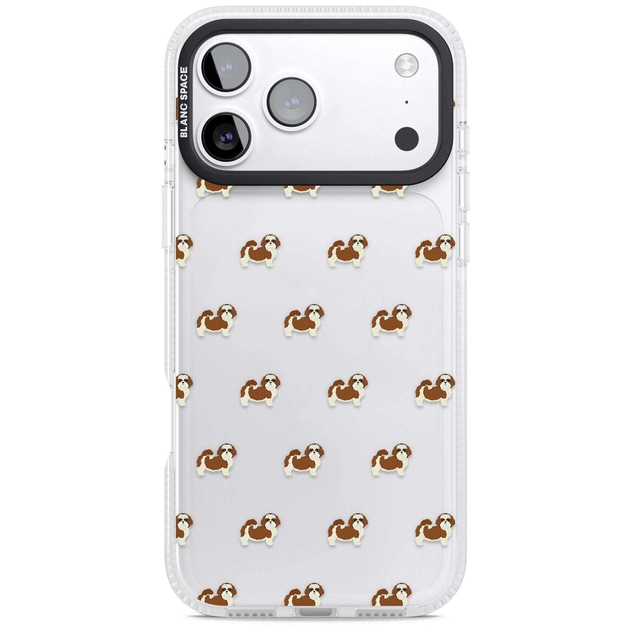 Shih Tzu Pattern Clear iPhone 17 Pro Impact Air Clear Phone Case